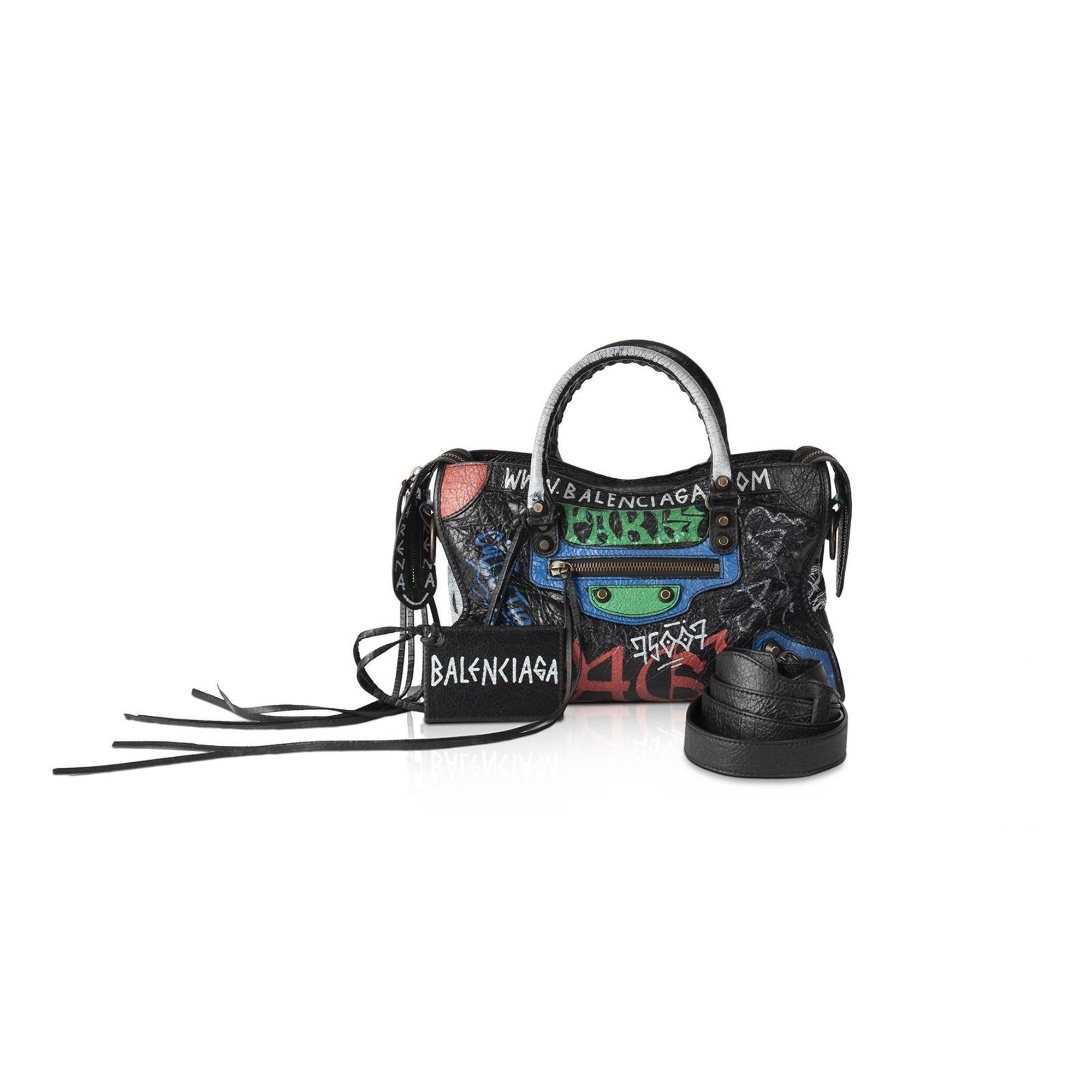 Balenciaga Small Graffiti Motocross Classic City Bag
