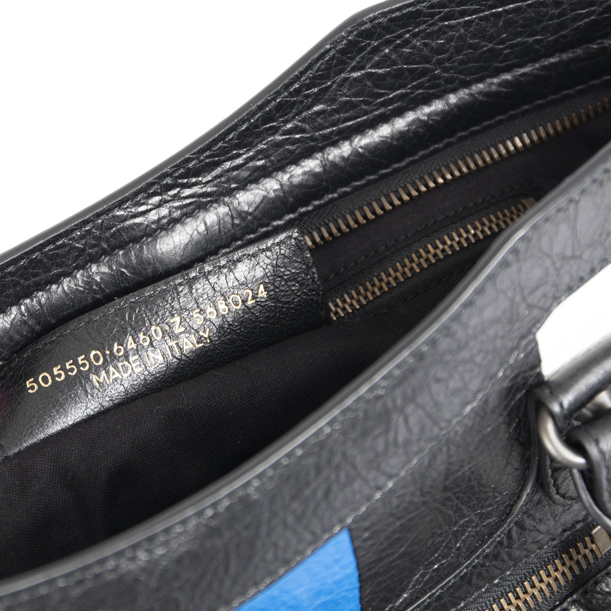 Balenciaga Striped Motocross Classic City Bag