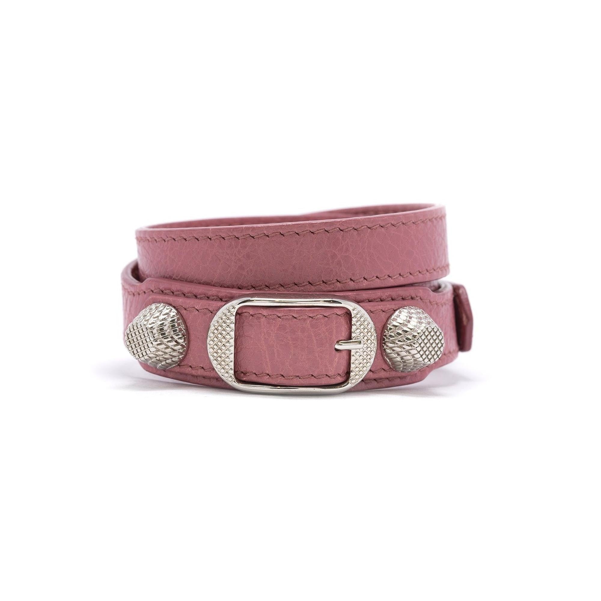 Balenciaga Triple Tour Leather Wrap Bracelet w/ Box