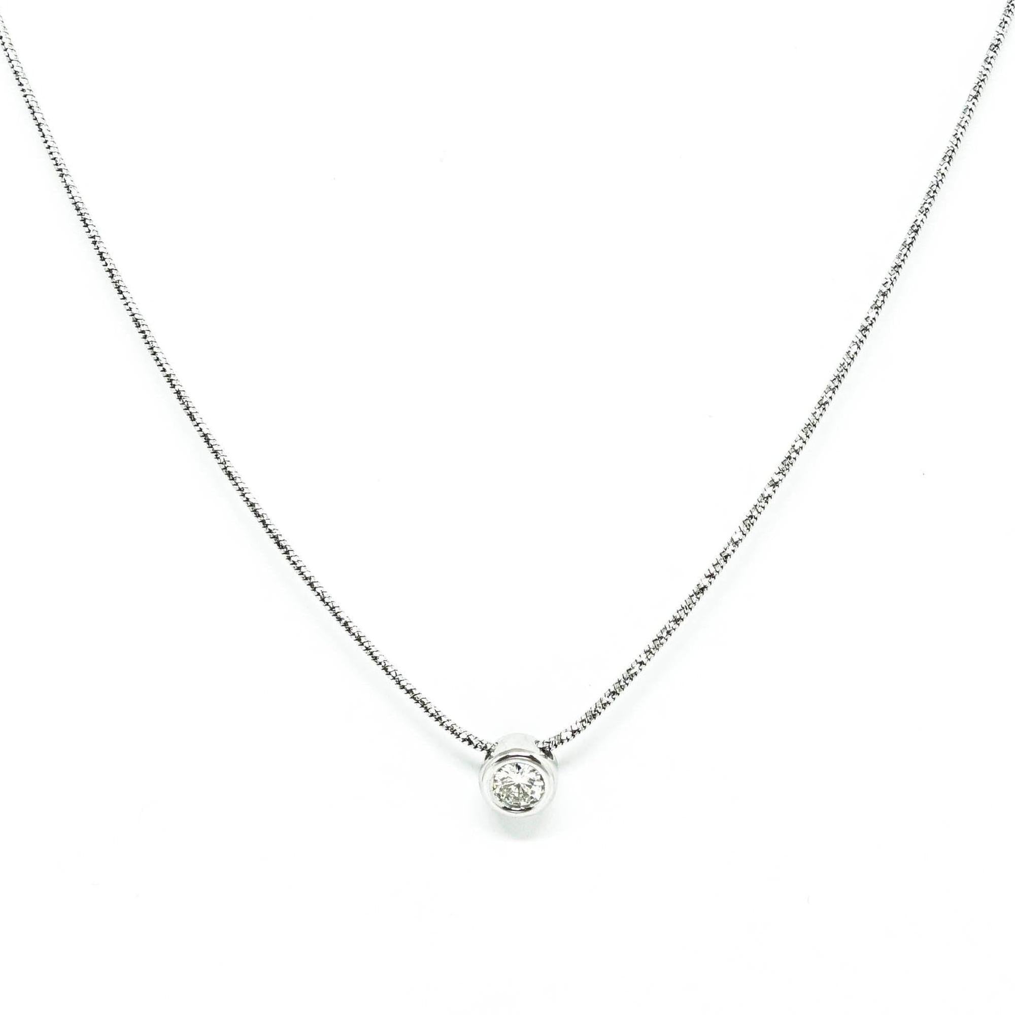 Bezel Set Diamond Pendant Necklace