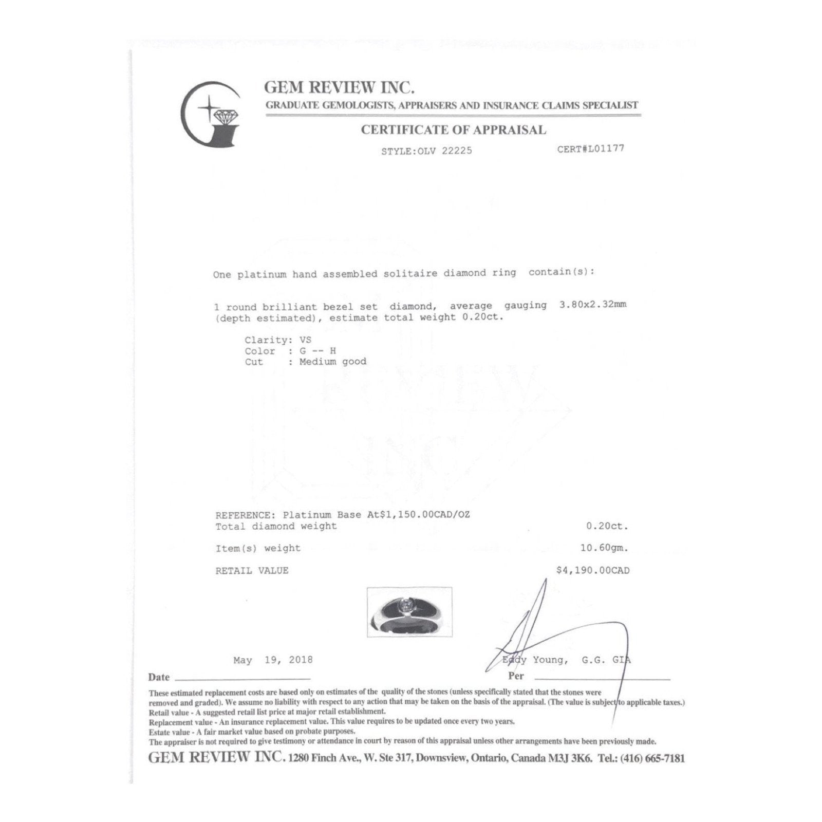 Bezel Set Diamond Solitaire Band