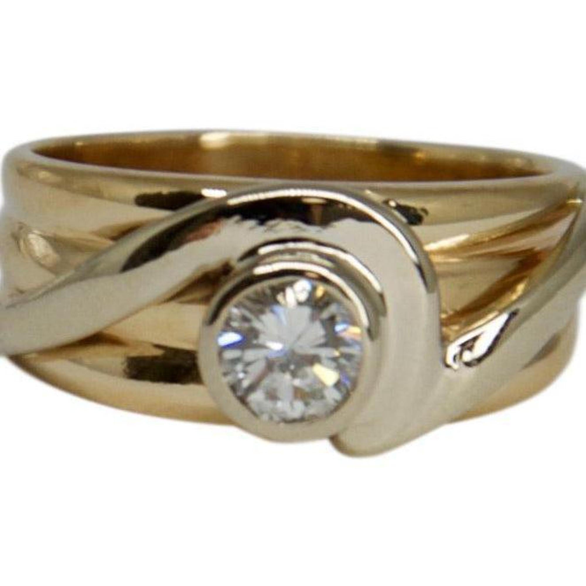 Bezel-Set Diamond Solitaire Ring