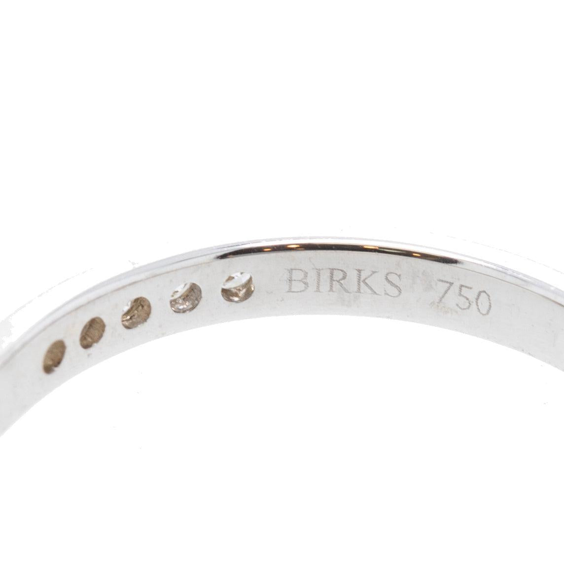 Birks 18k White Gold Princess Cut Diamond Engagement Ring