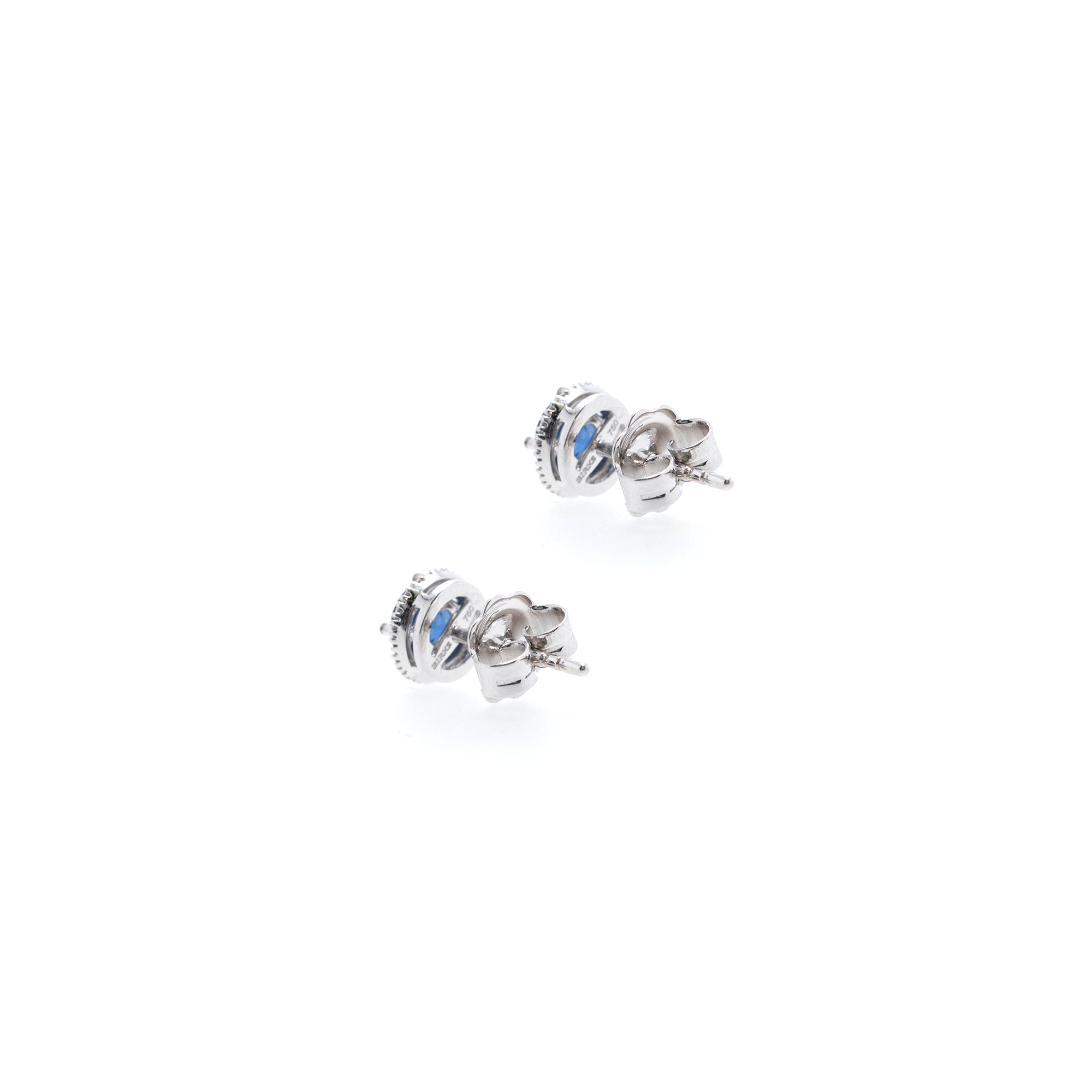 Birks 18k White Gold Sapphire & Diamond Earrings