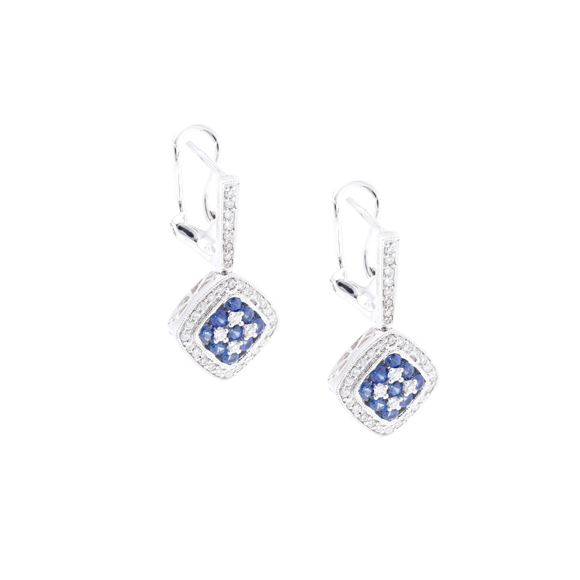 Birks 18k White Gold Sapphire & Diamond Earrings