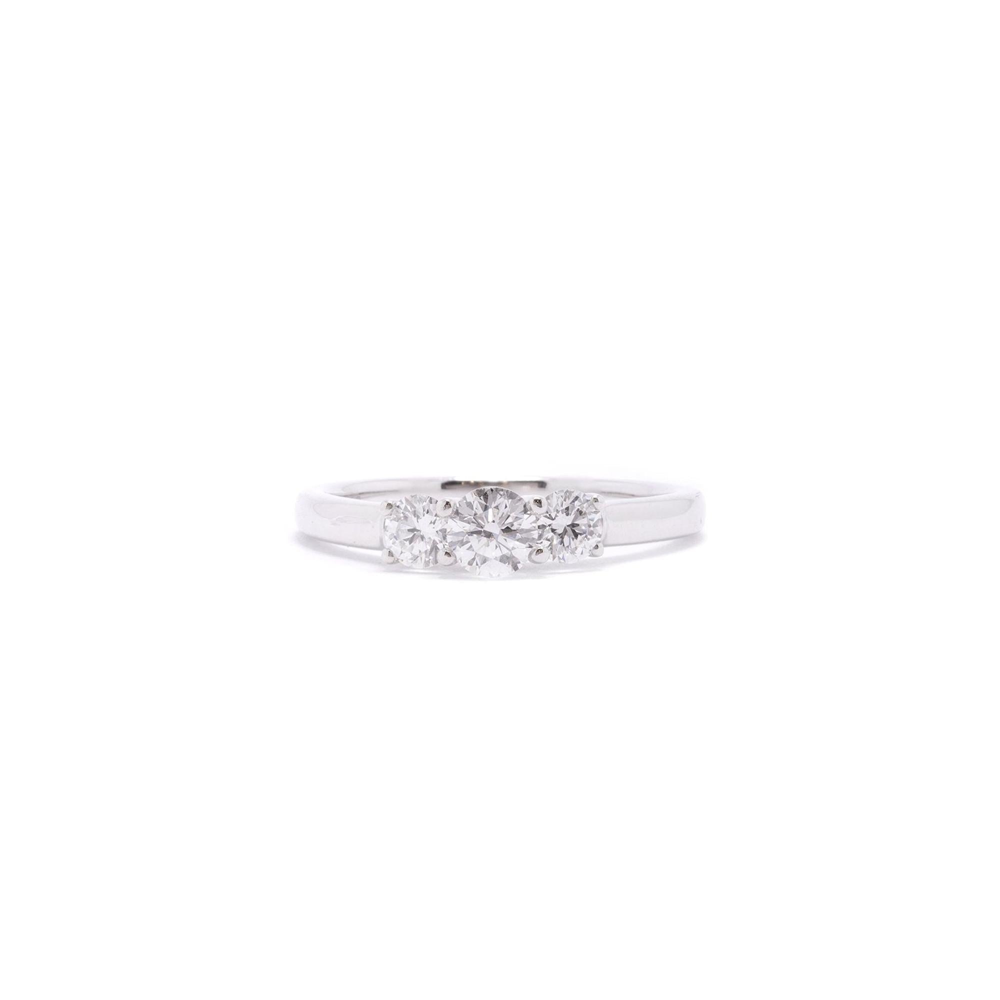 Birks 18k White Gold Three Stone Diamond Ring