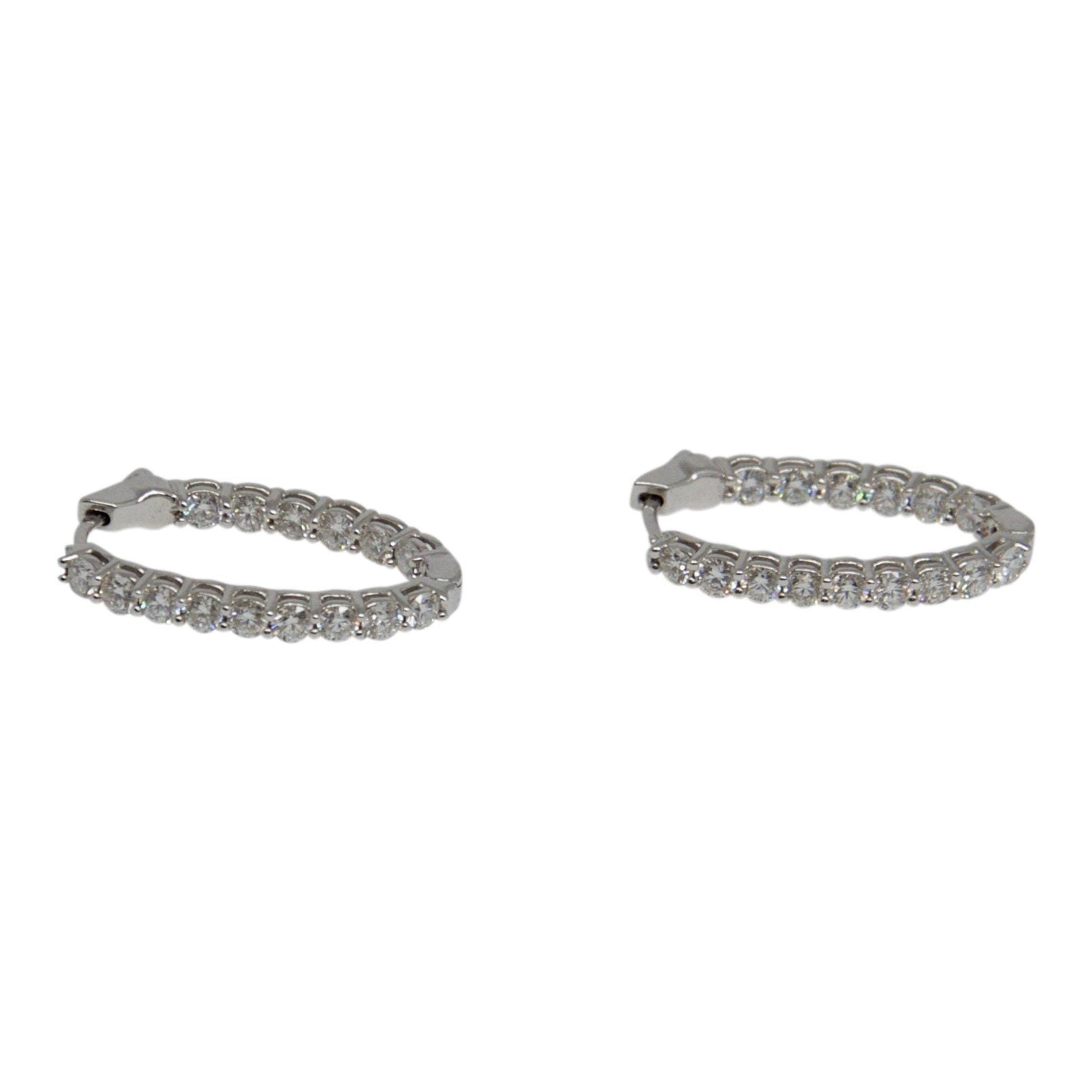 Birks Diamond Oval Hoop Earrings