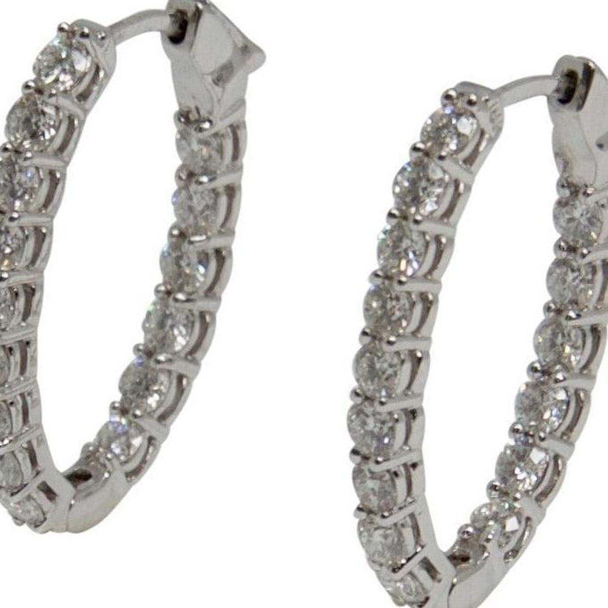 Birks Diamond Oval Hoop Earrings