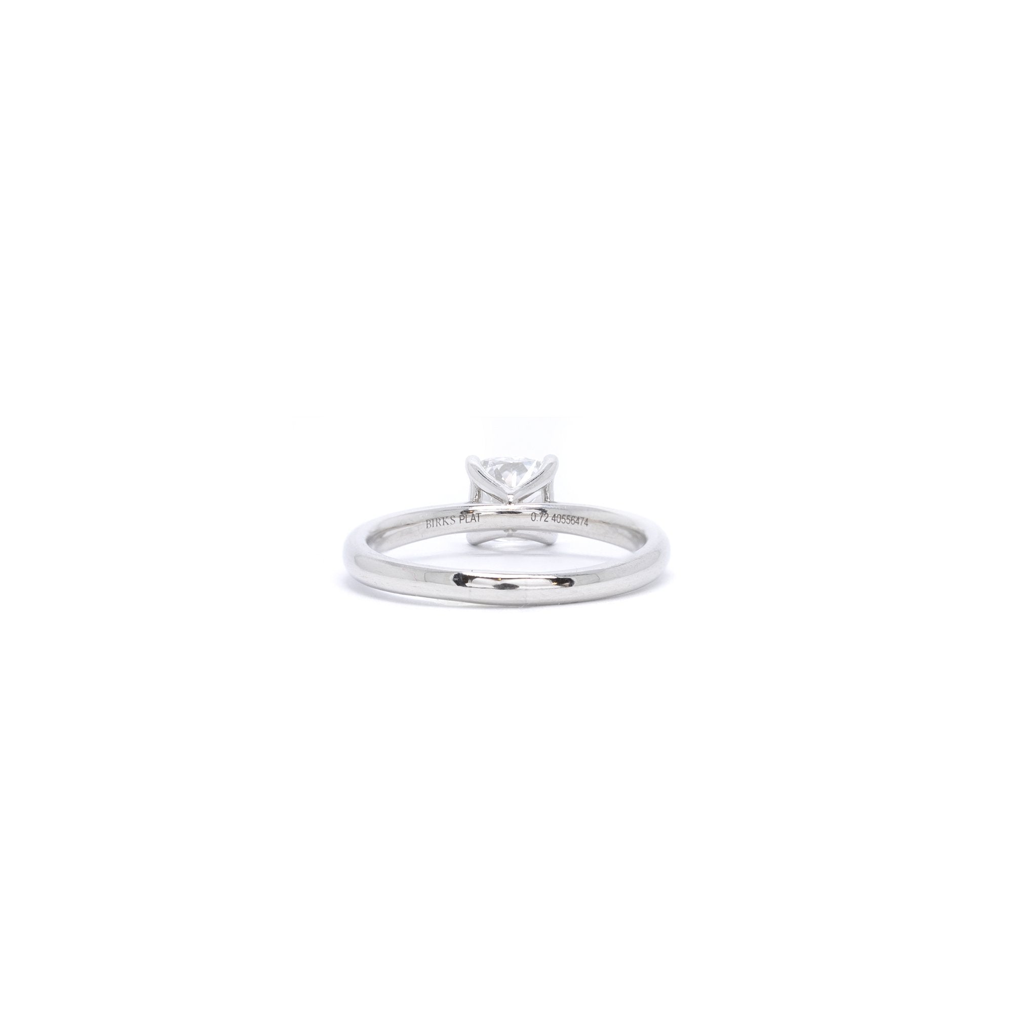 Birks Solitaire 0.72 ct. Cushion Cut Diamond Engagement Ring
