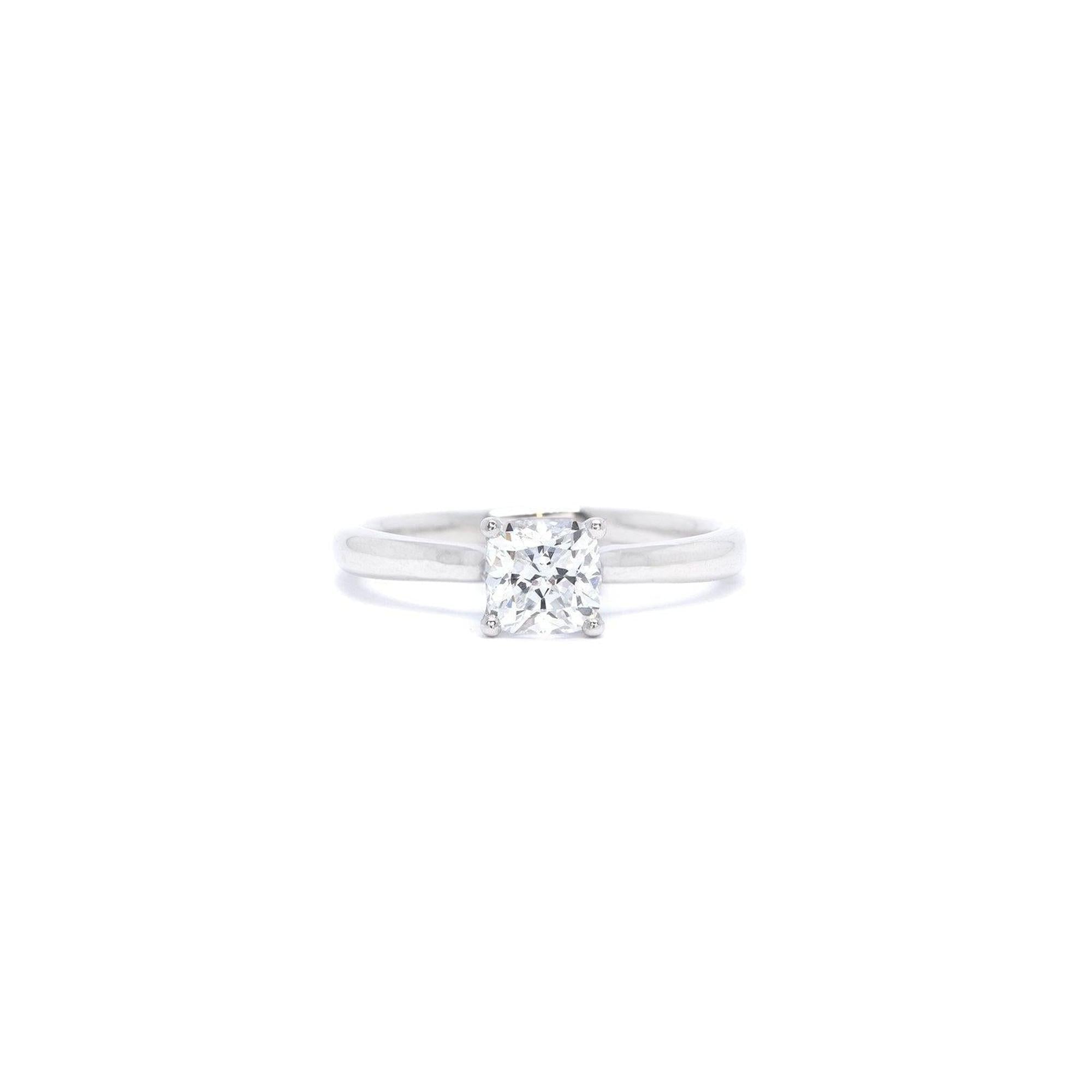 Birks Solitaire 0.72 ct. Cushion Cut Diamond Engagement Ring