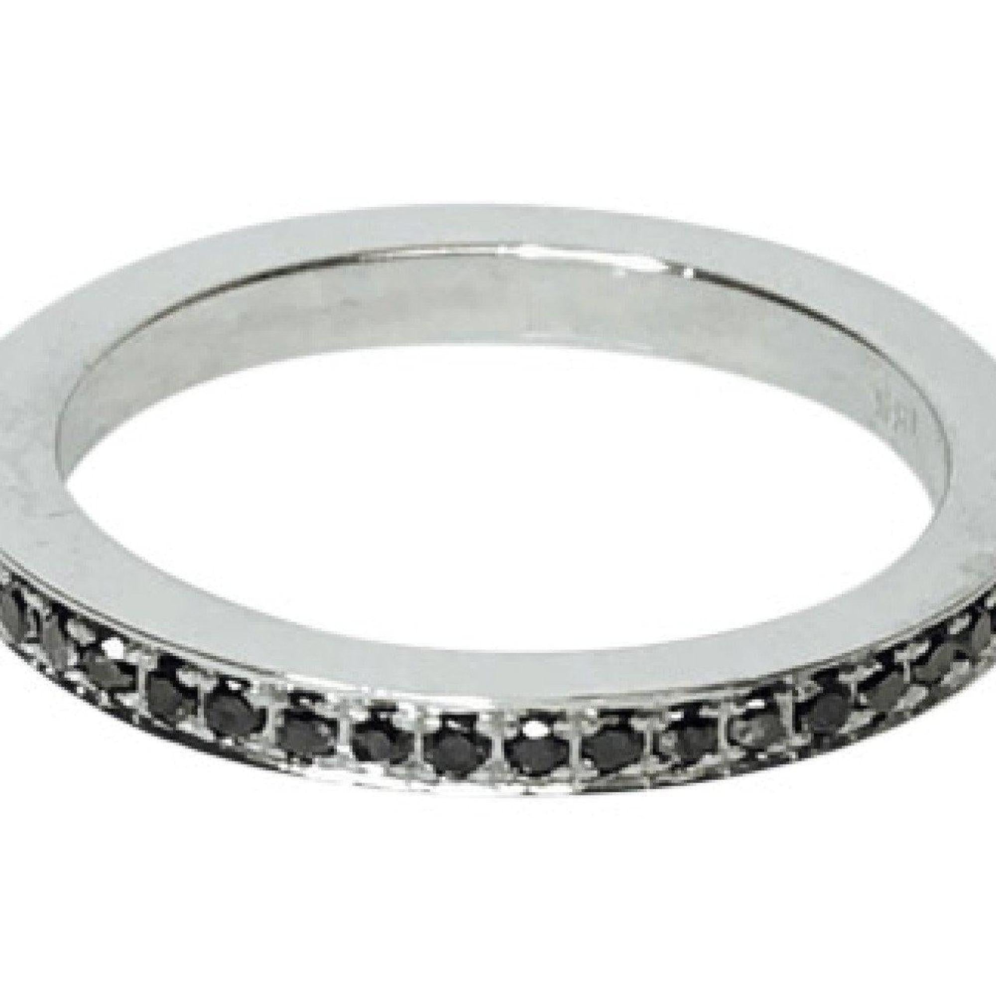 Black Diamond Eternity Band in 18kt White Gold