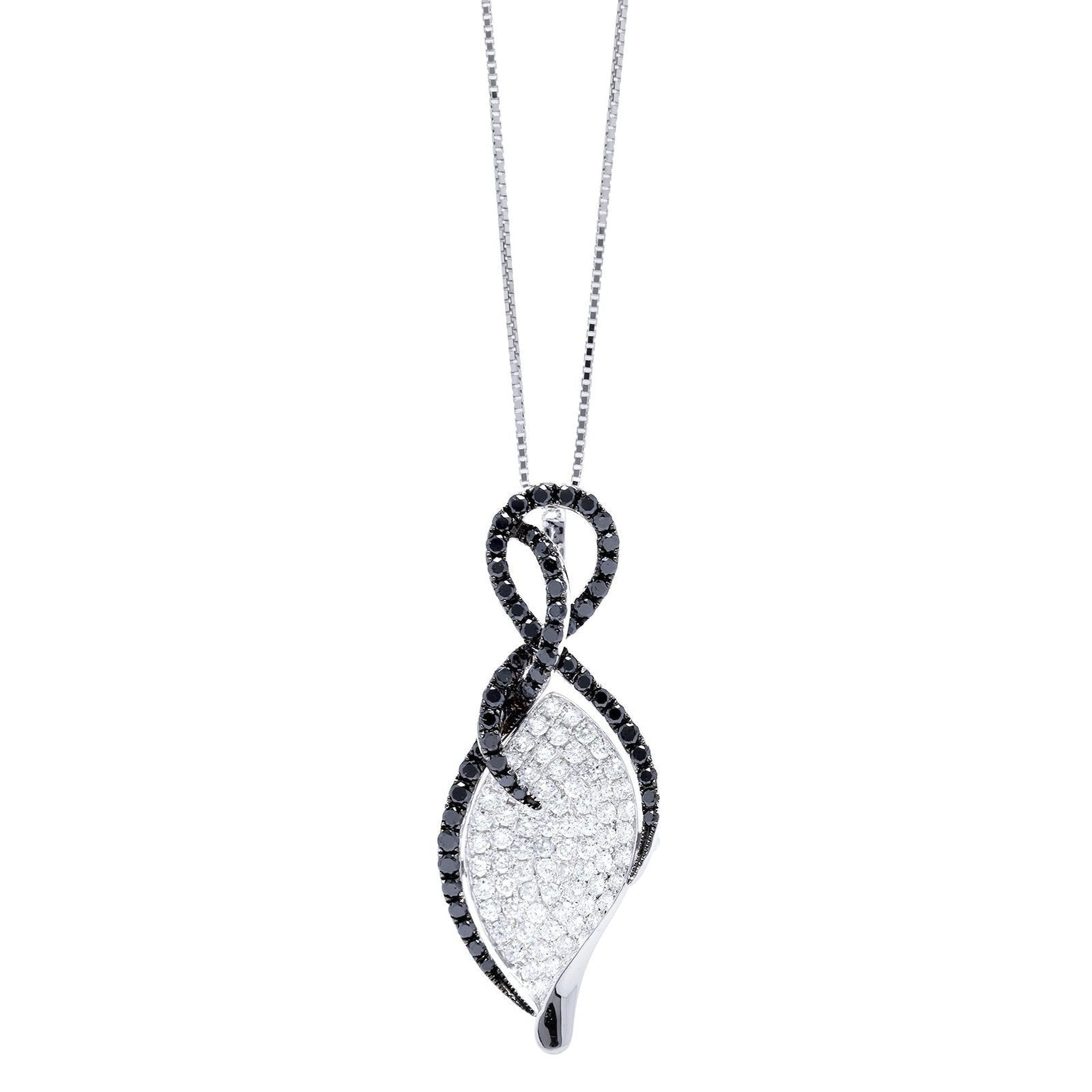 Black & White Pave Diamond Pendant Necklace