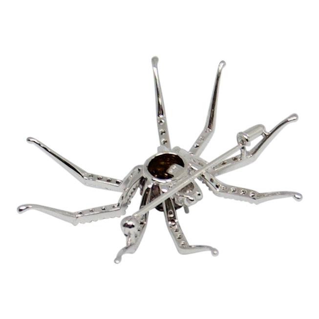 Black and White Diamond Spider Brooch