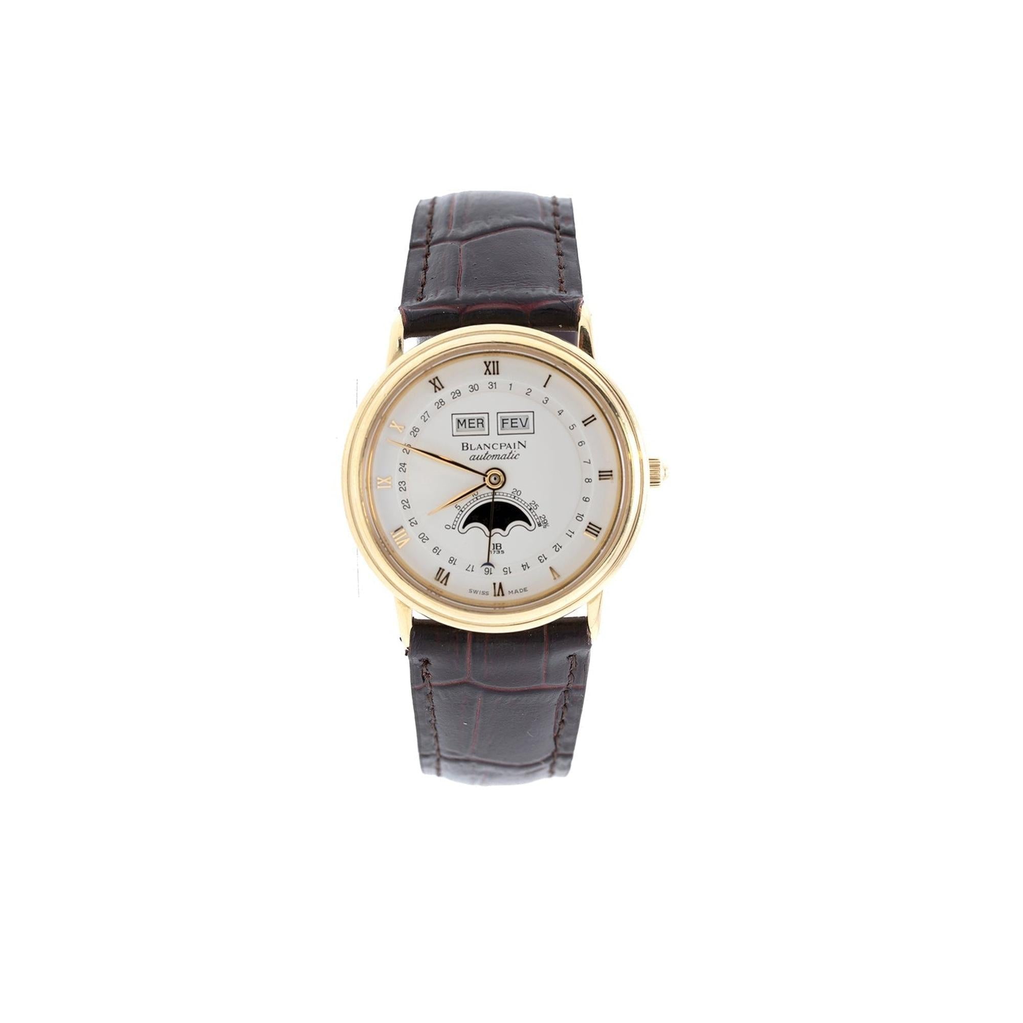 Blancpain 18k Gold Villeret Moonphase Full Calendar Watch
