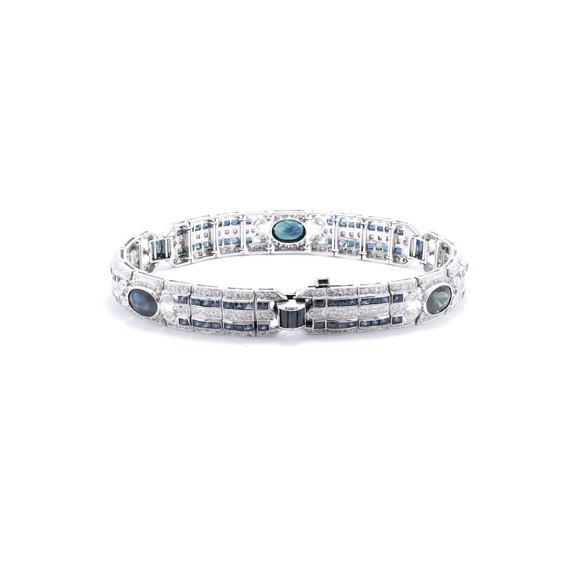 Blue Sapphire & Diamond Bracelet