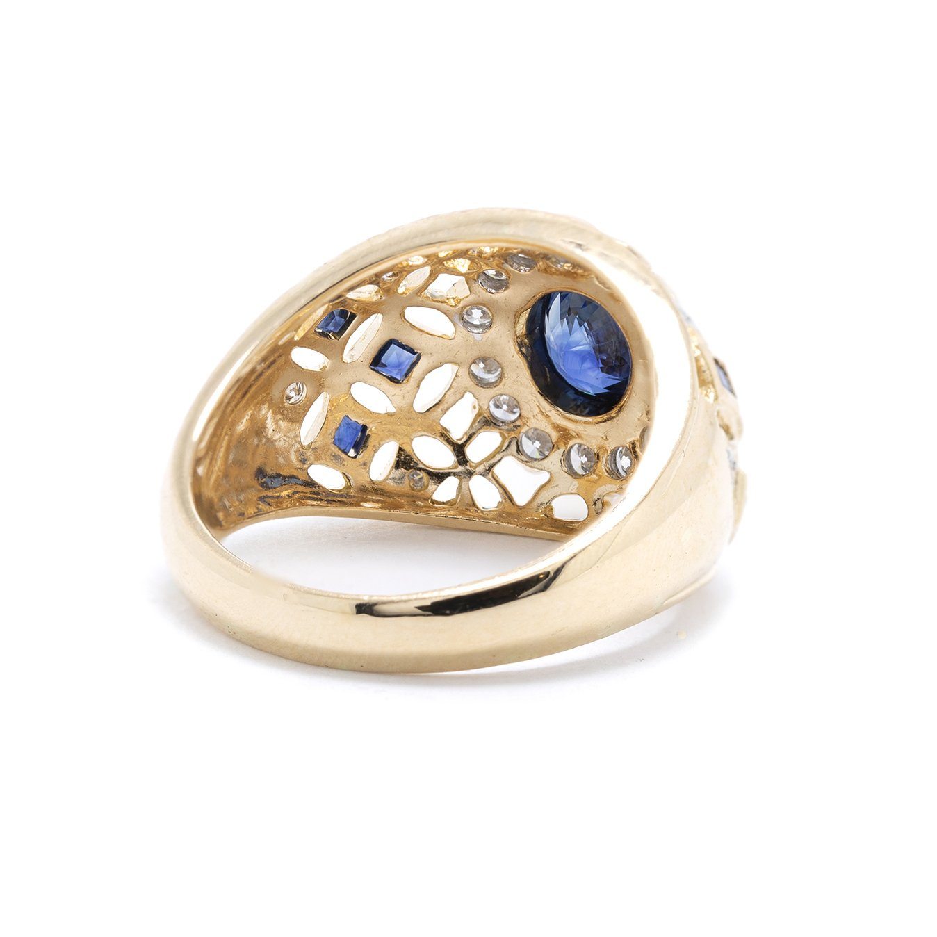 Blue Sapphire & Diamond Cocktail Ring