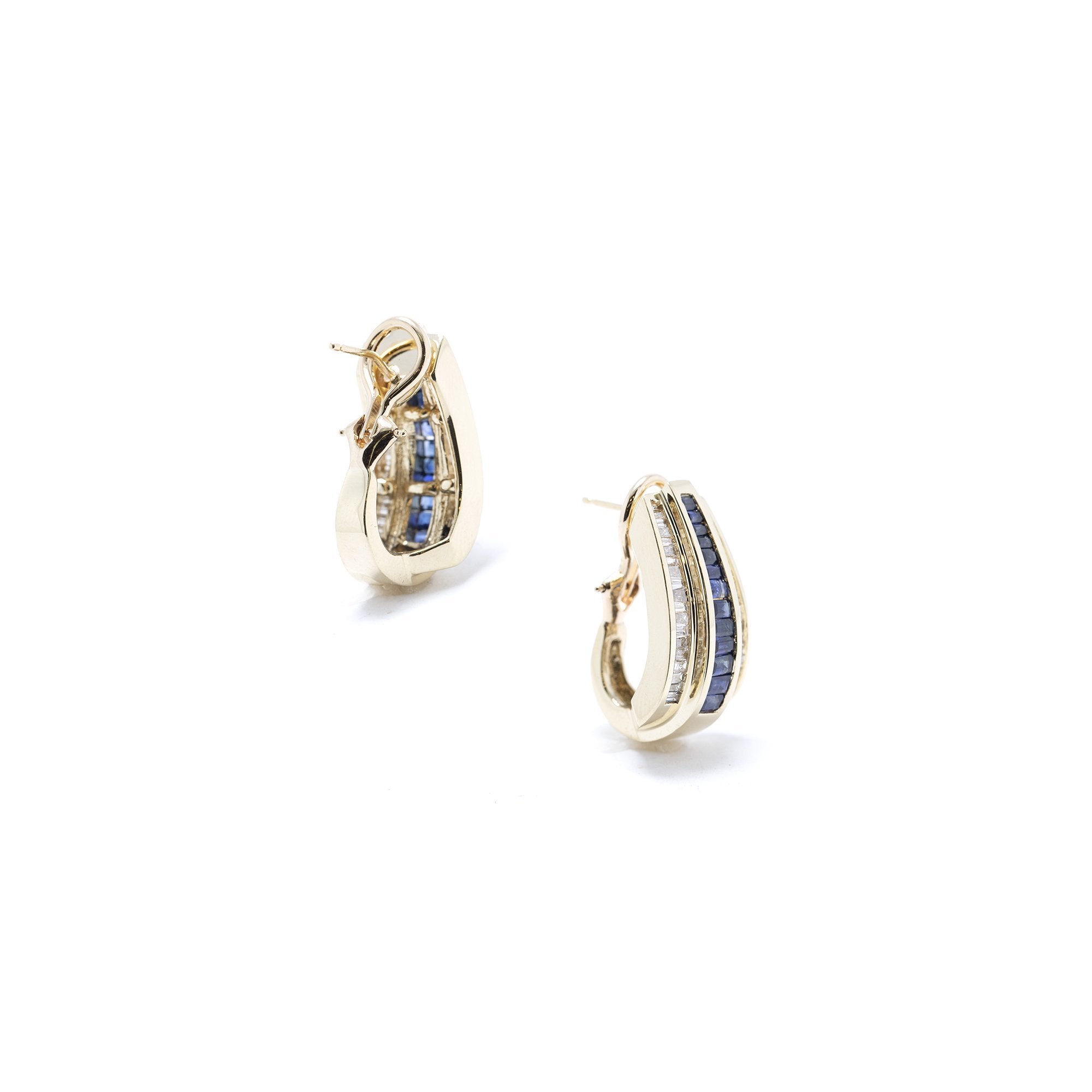 Blue Sapphire & Diamond Earrings