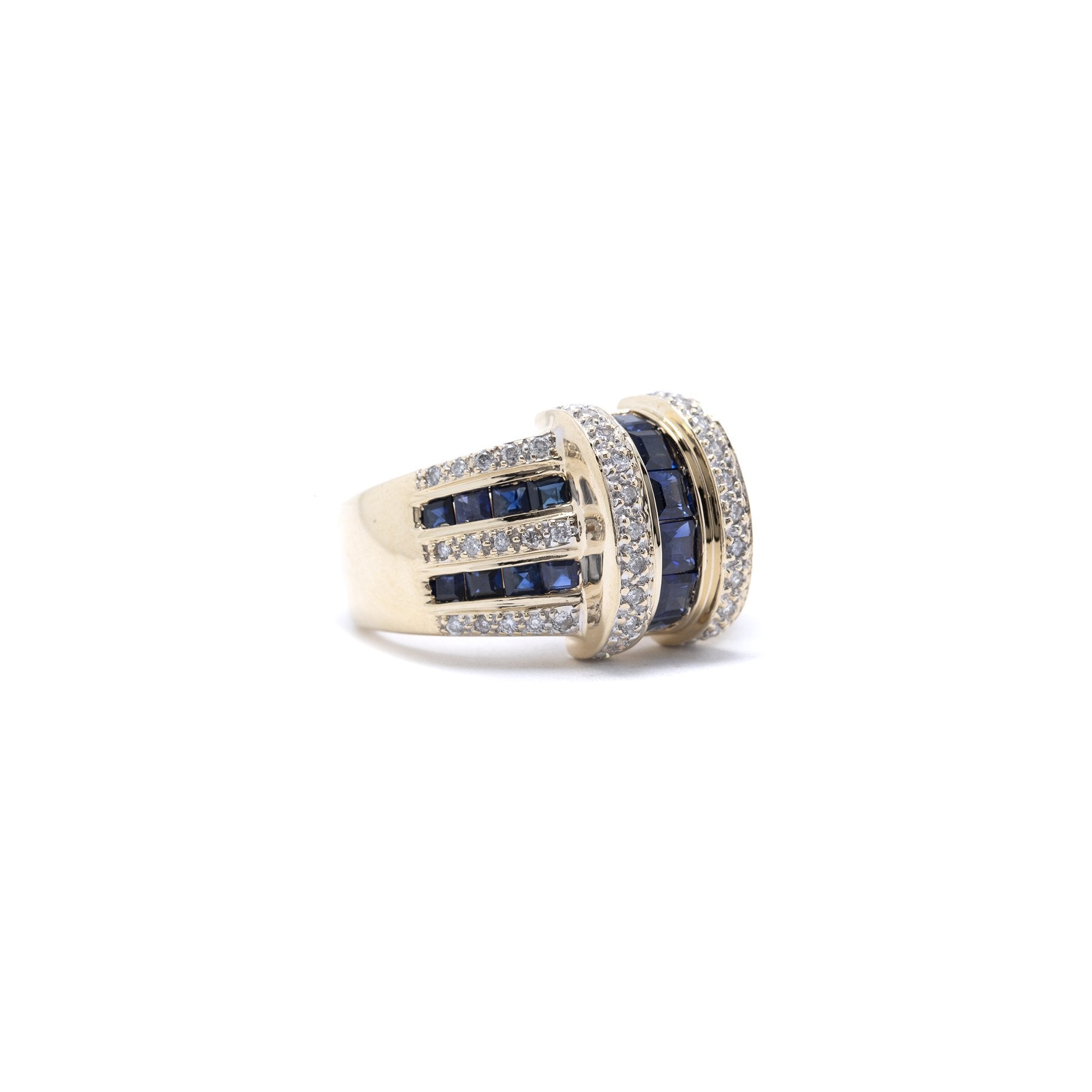 Blue Sapphire & Diamond Ring