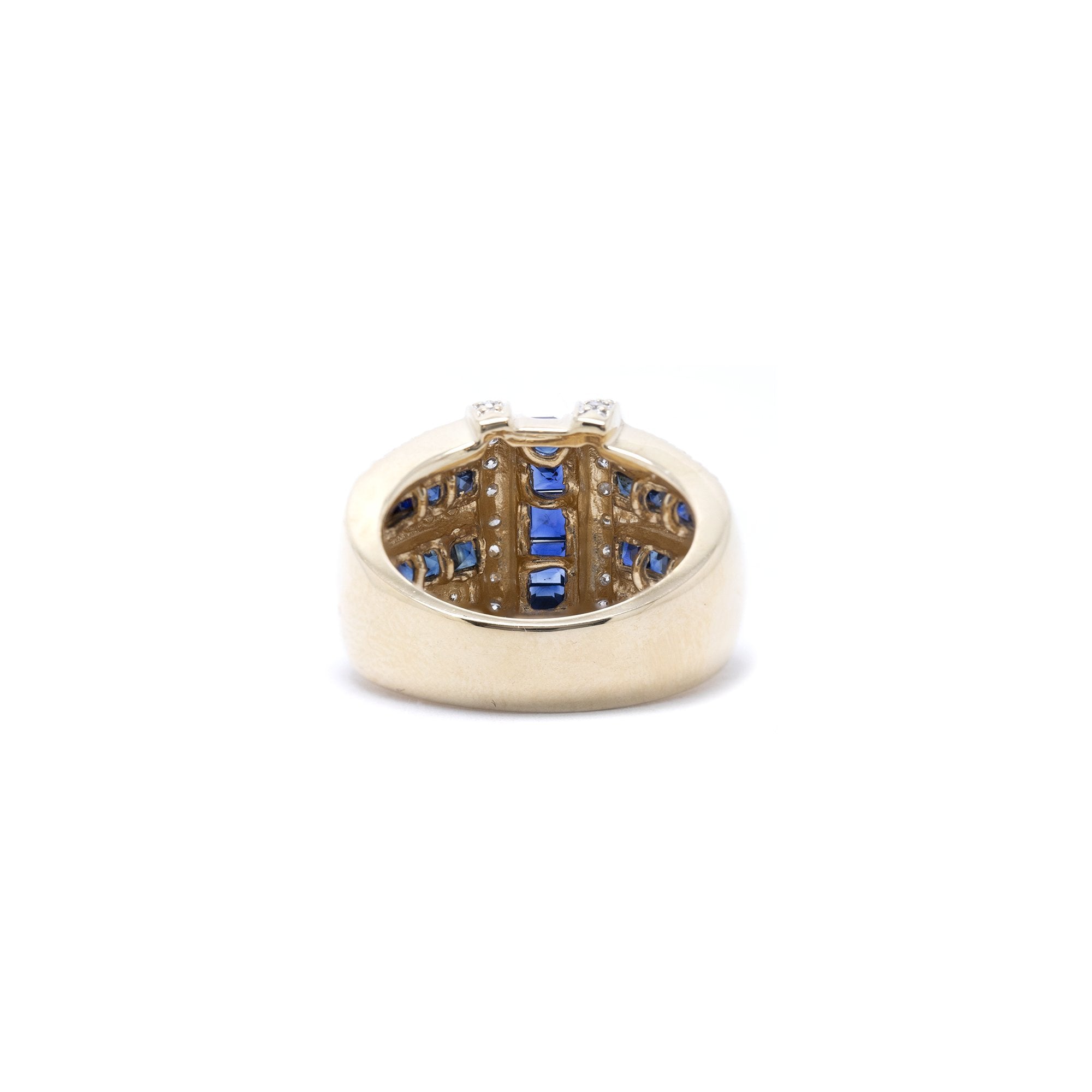 Blue Sapphire & Diamond Ring