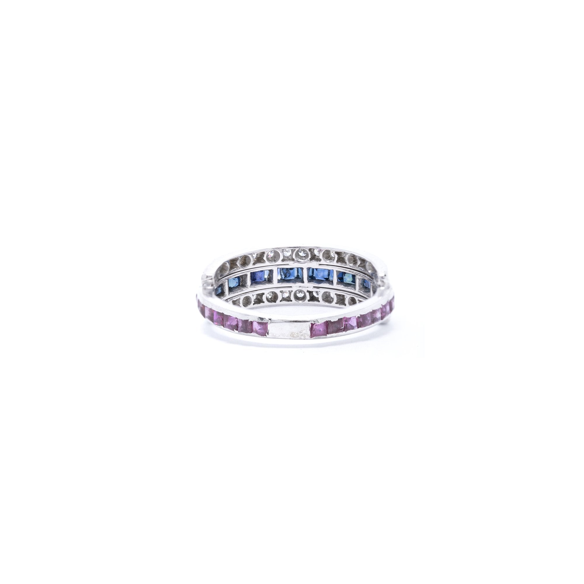Blue Ruby Diamond Blue Sapphire, Ruby, and Diamond Cocktail Ring – Oliver Jewellery