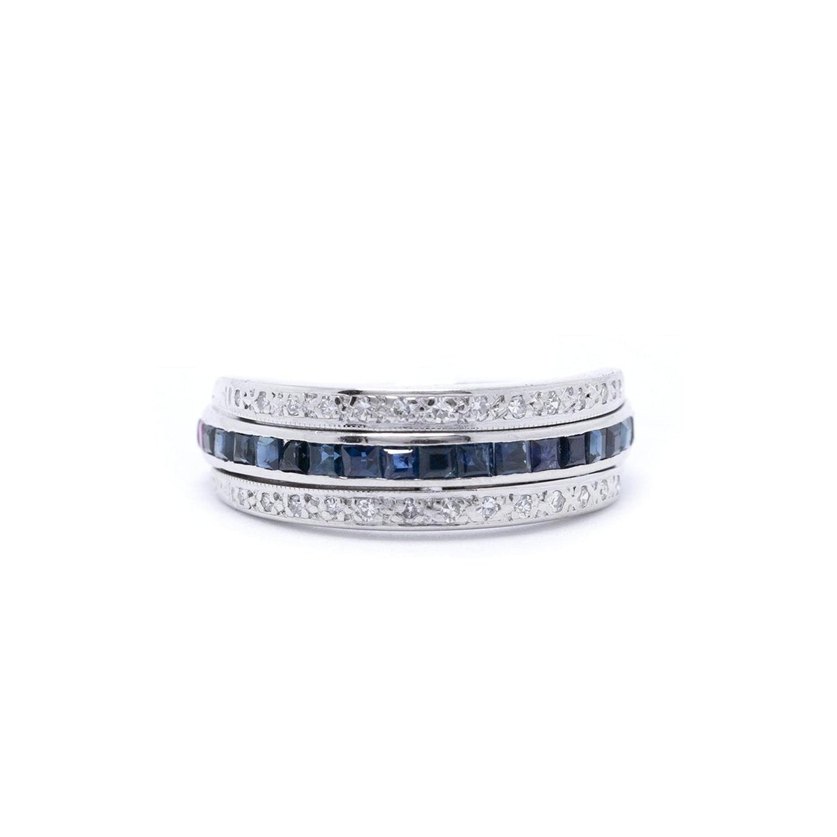 Blue Ruby Diamond Blue Sapphire, Ruby, and Diamond Cocktail Ring – OLIVER'S