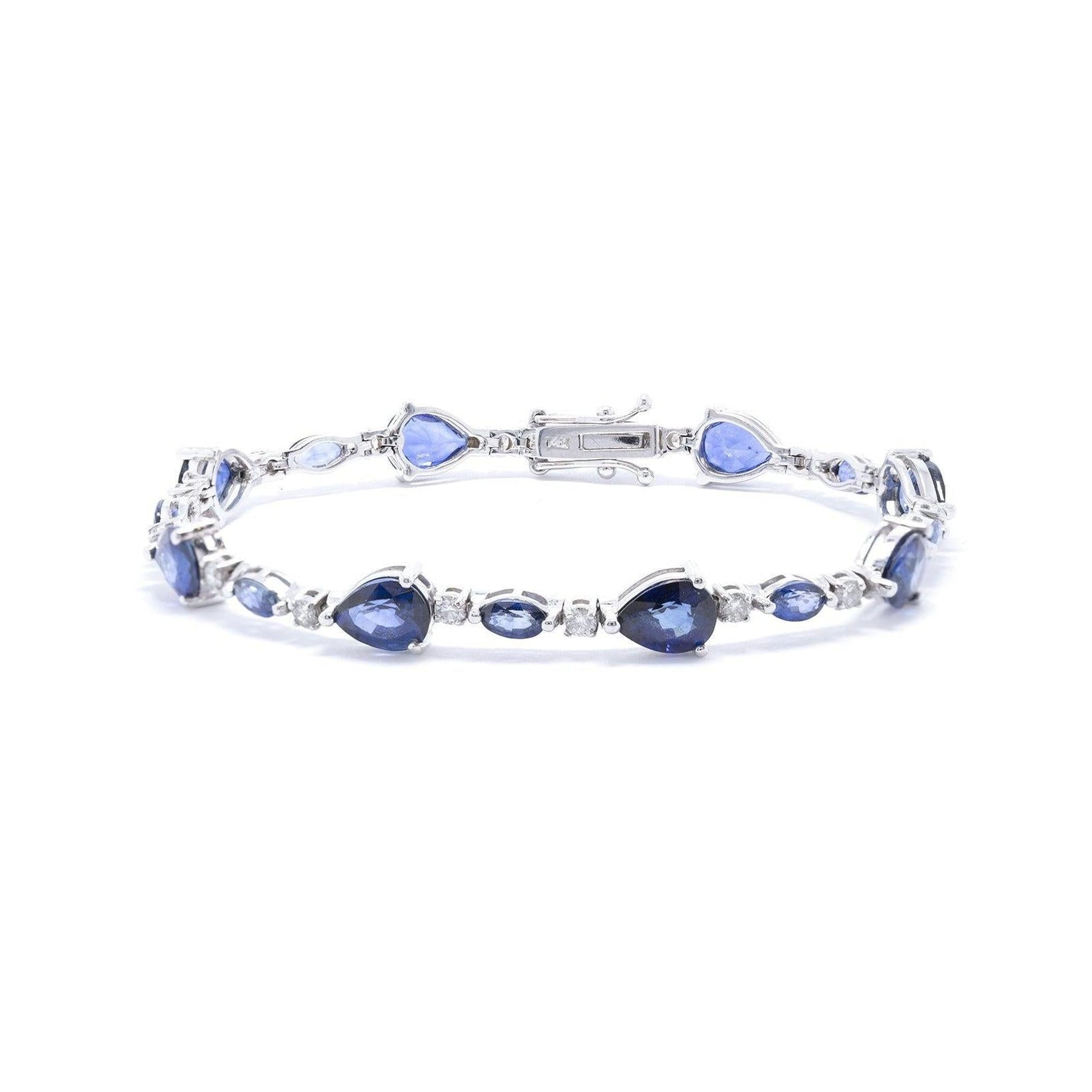 Blue Sapphire and Diamond Bracelet