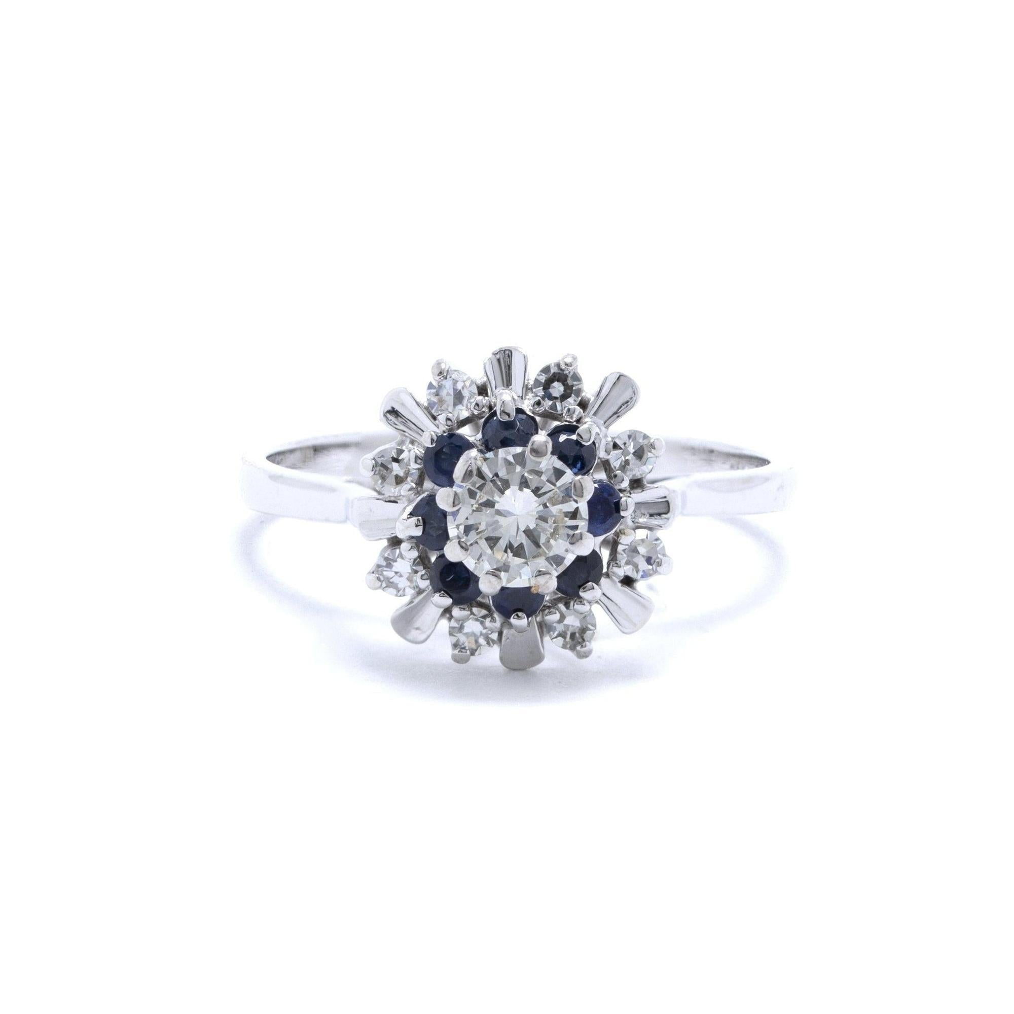 Blue Sapphire and Diamond Cocktail Ring