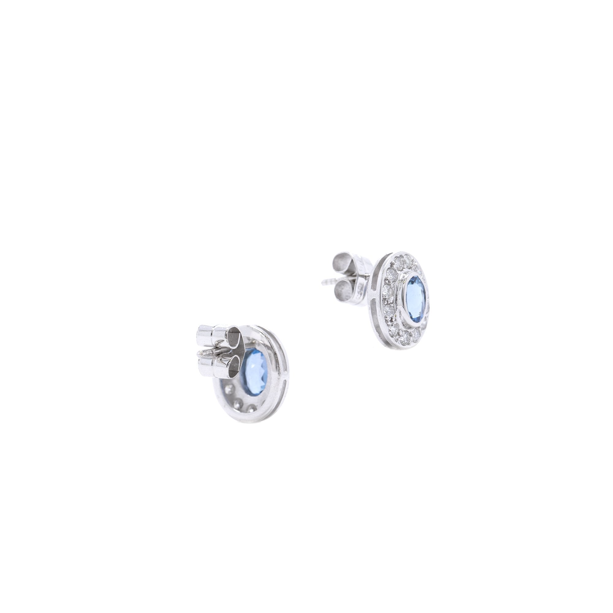 Blue Sapphire and Diamond Earrings