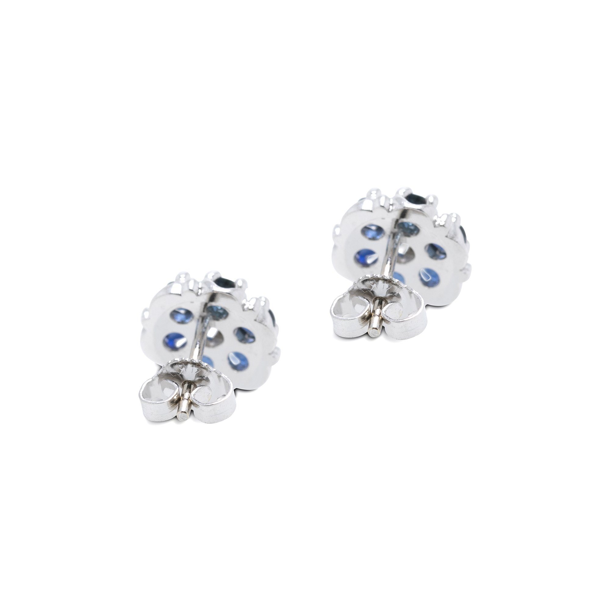 Blue Sapphire and Diamond Earrings