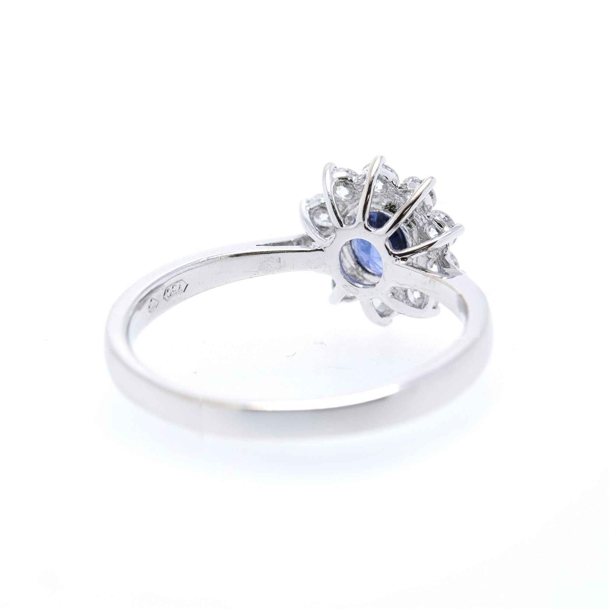 Blue Sapphire and Diamond Ring