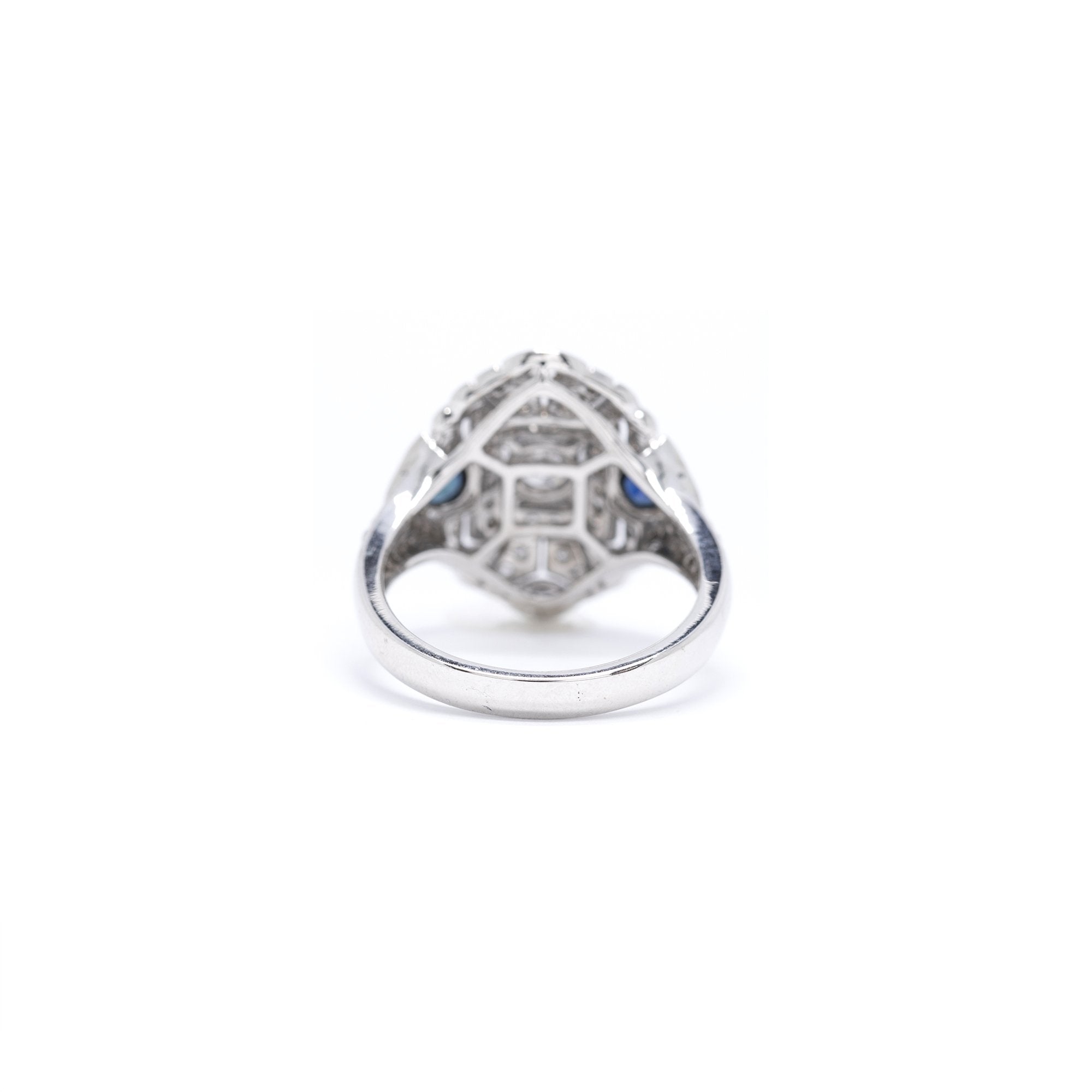 Blue Sapphire and Diamond Ring
