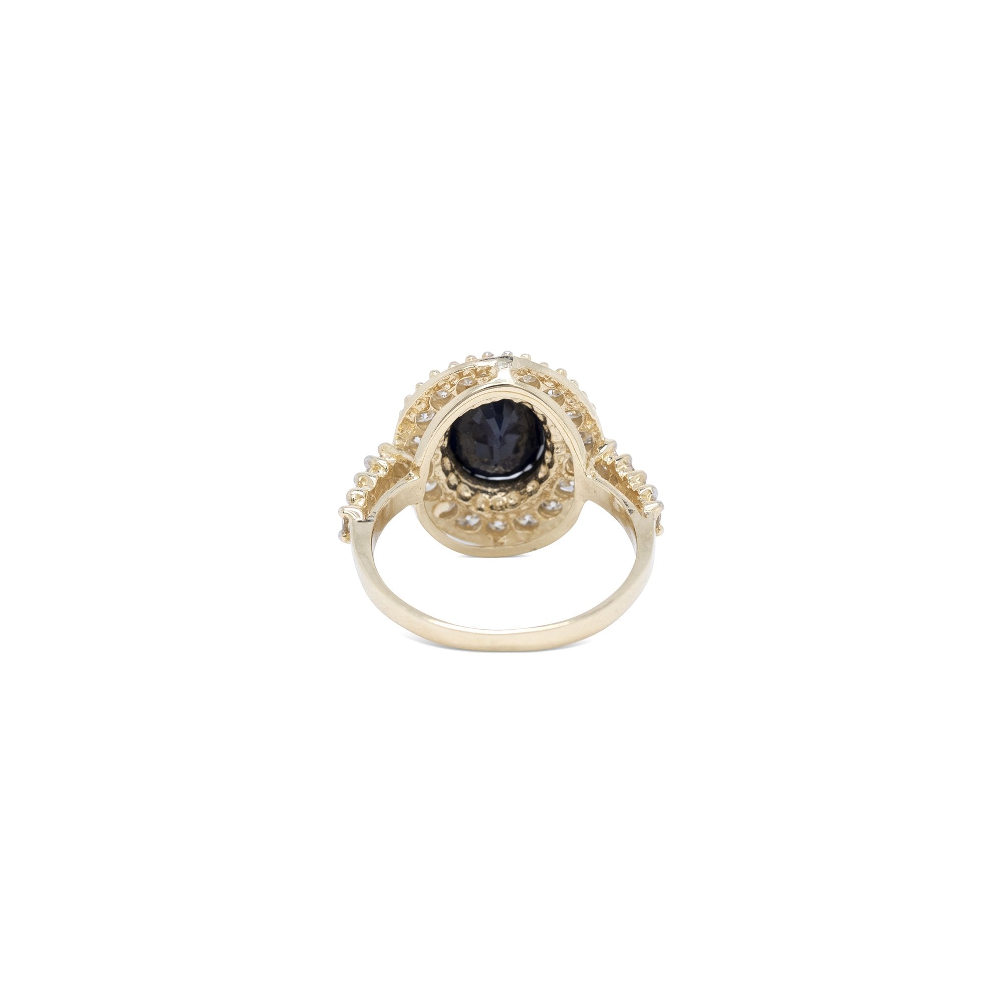 Blue Sapphire and Diamond Ring