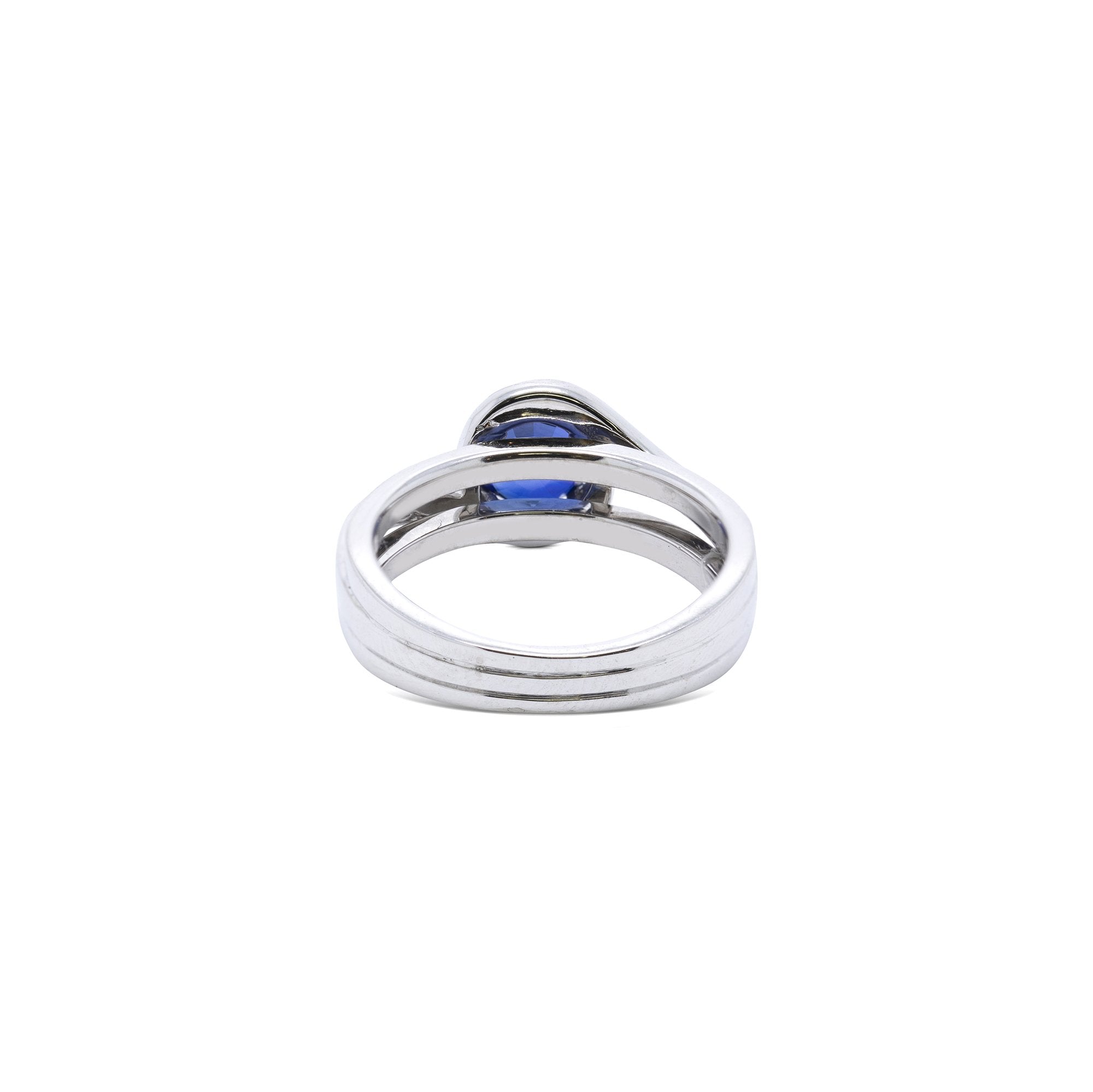 Blue Sapphire and Diamond Ring