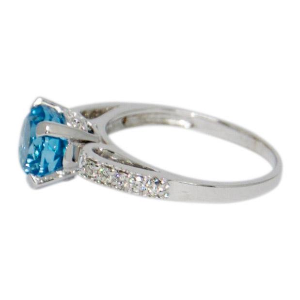 Blue Topaz and Diamond Cocktail Ring