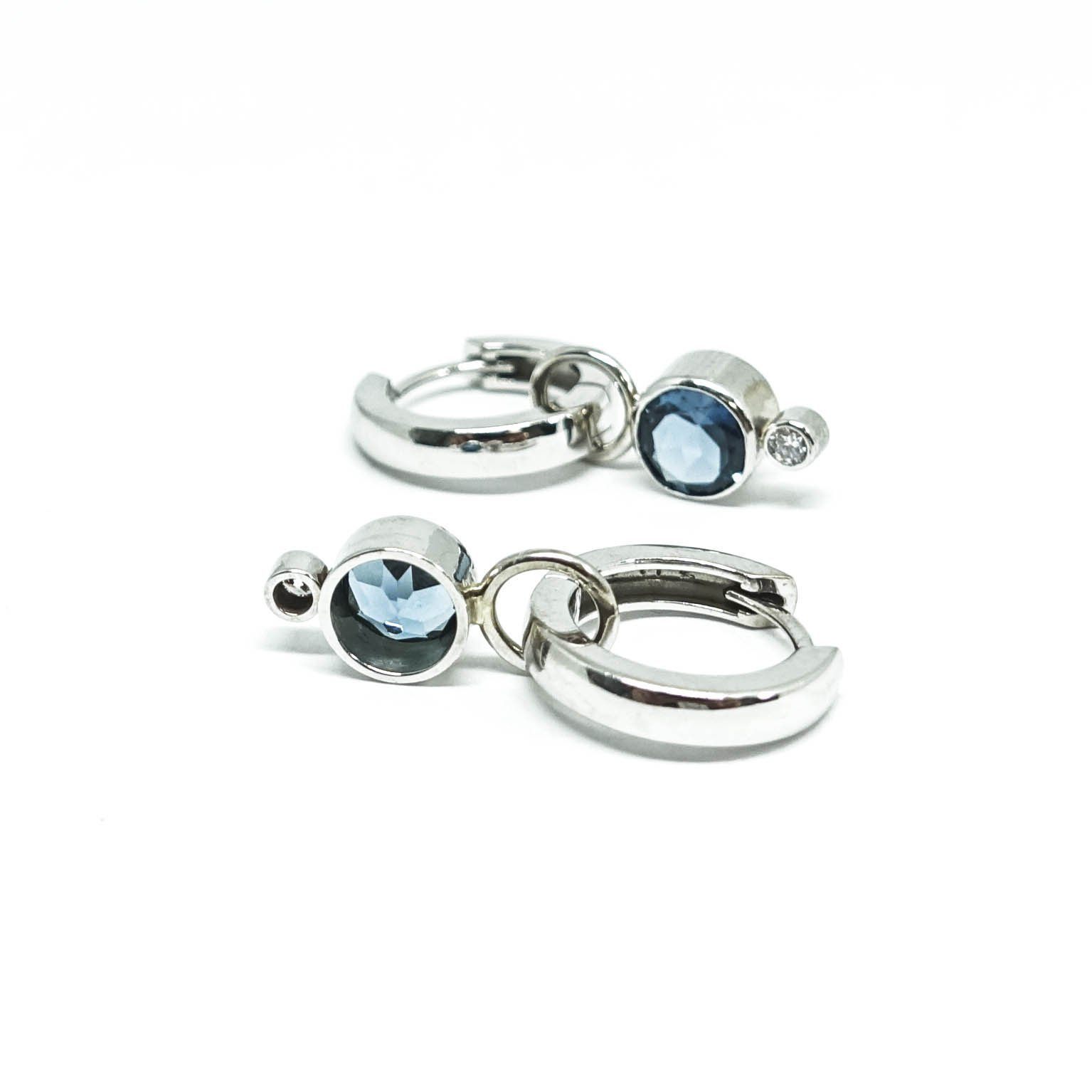 Blue Topaz and Diamond Drop Earrings