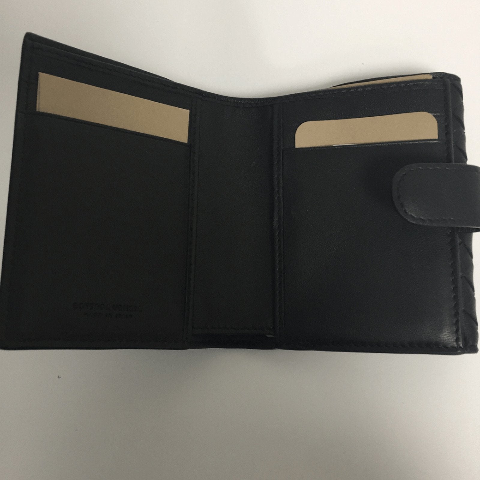 Bottega Black Small Flap Coin Wallet
