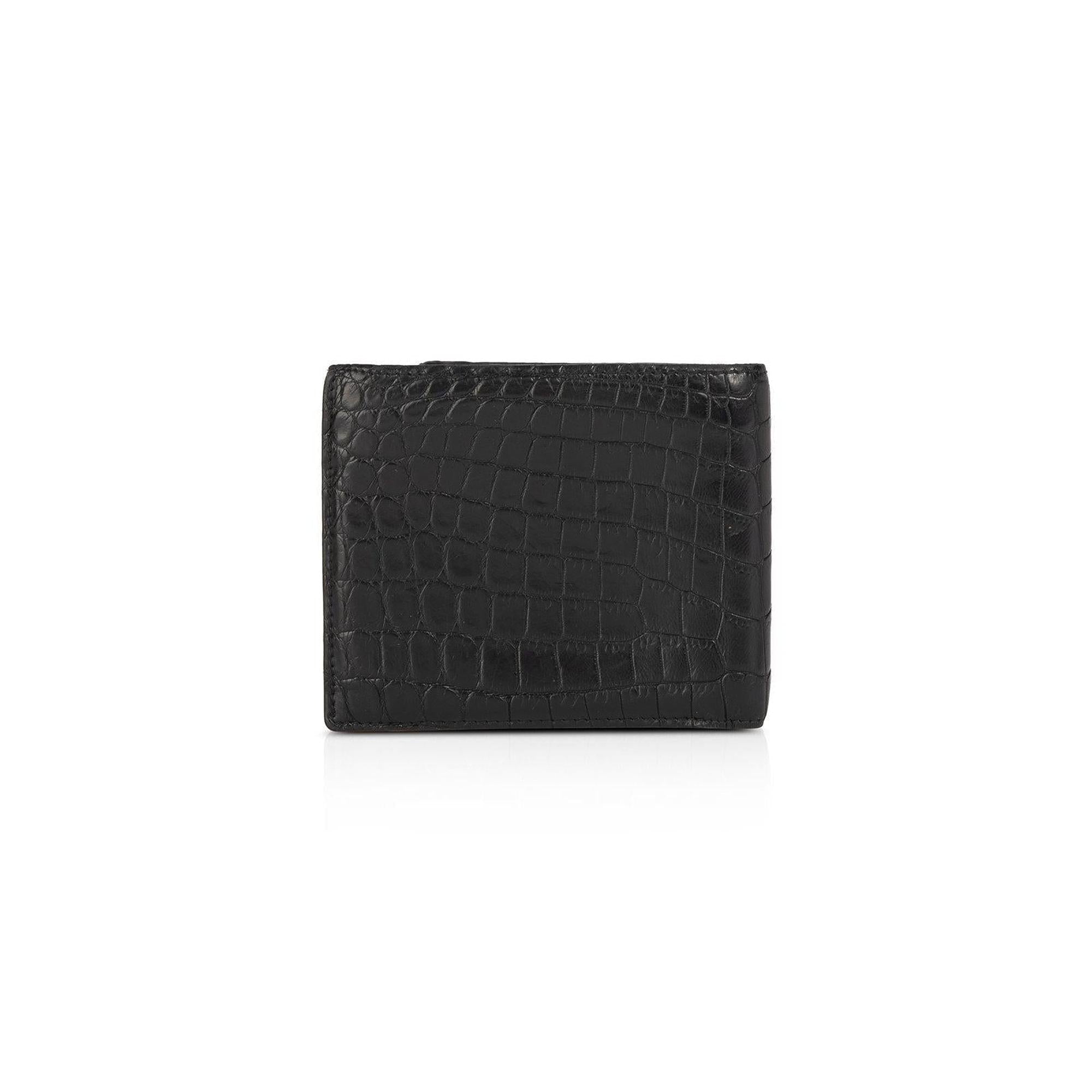 Bottega Veneta Crocodile Bi-Fold Wallet