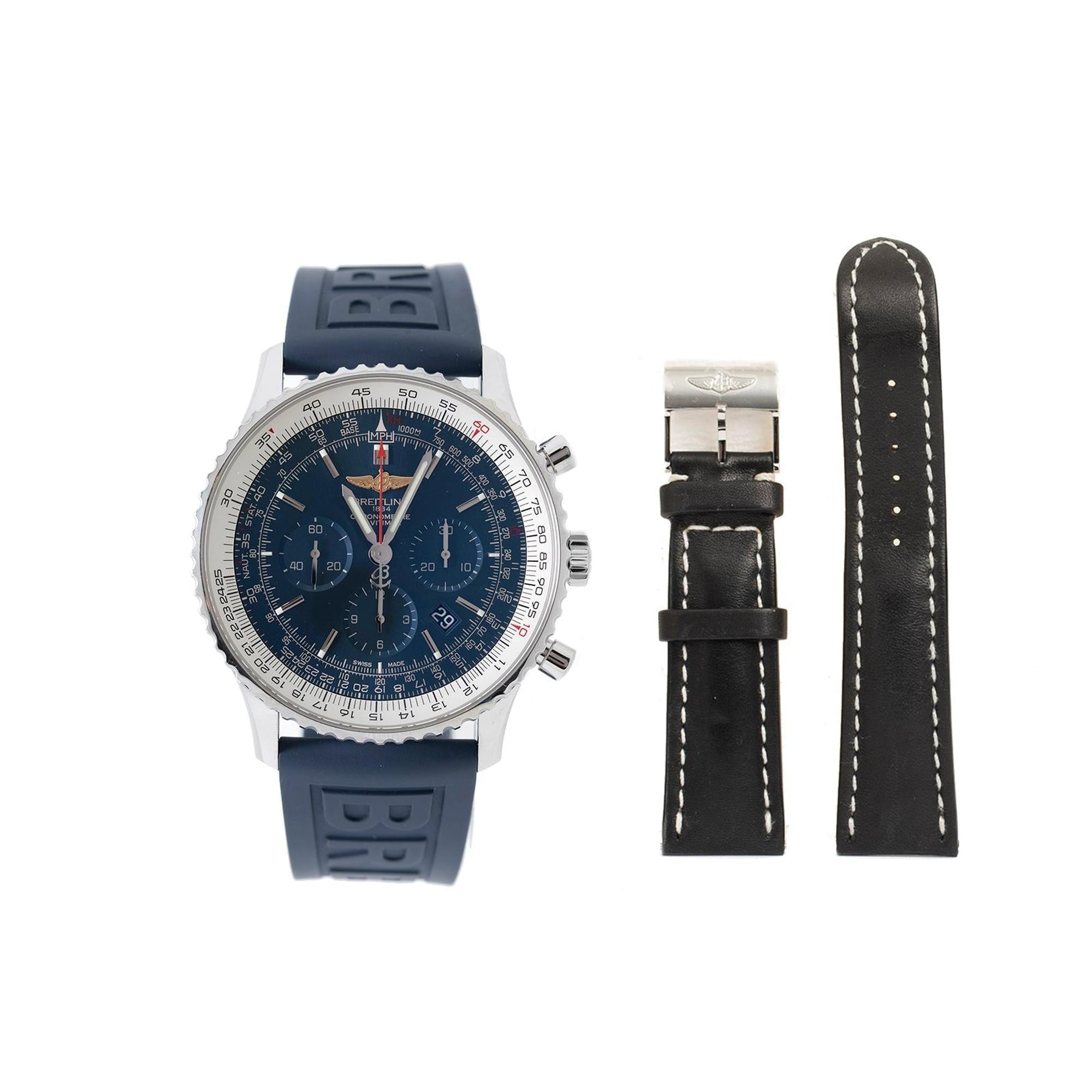 Breitling Navitimer Chronograph Watch w/ Box, Receipt & Extra Strap