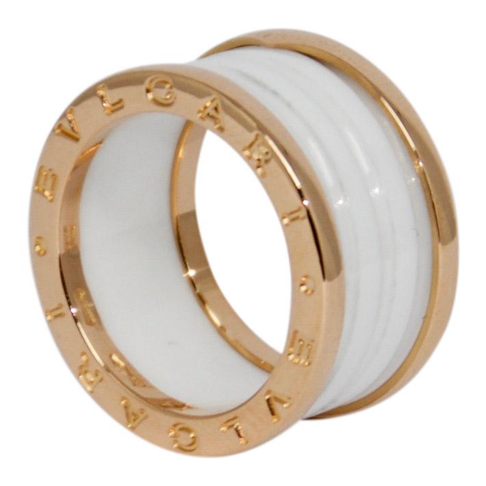 Bulgari B.Zero1 Four-Band Ring with Rose Gold and White Ceramic