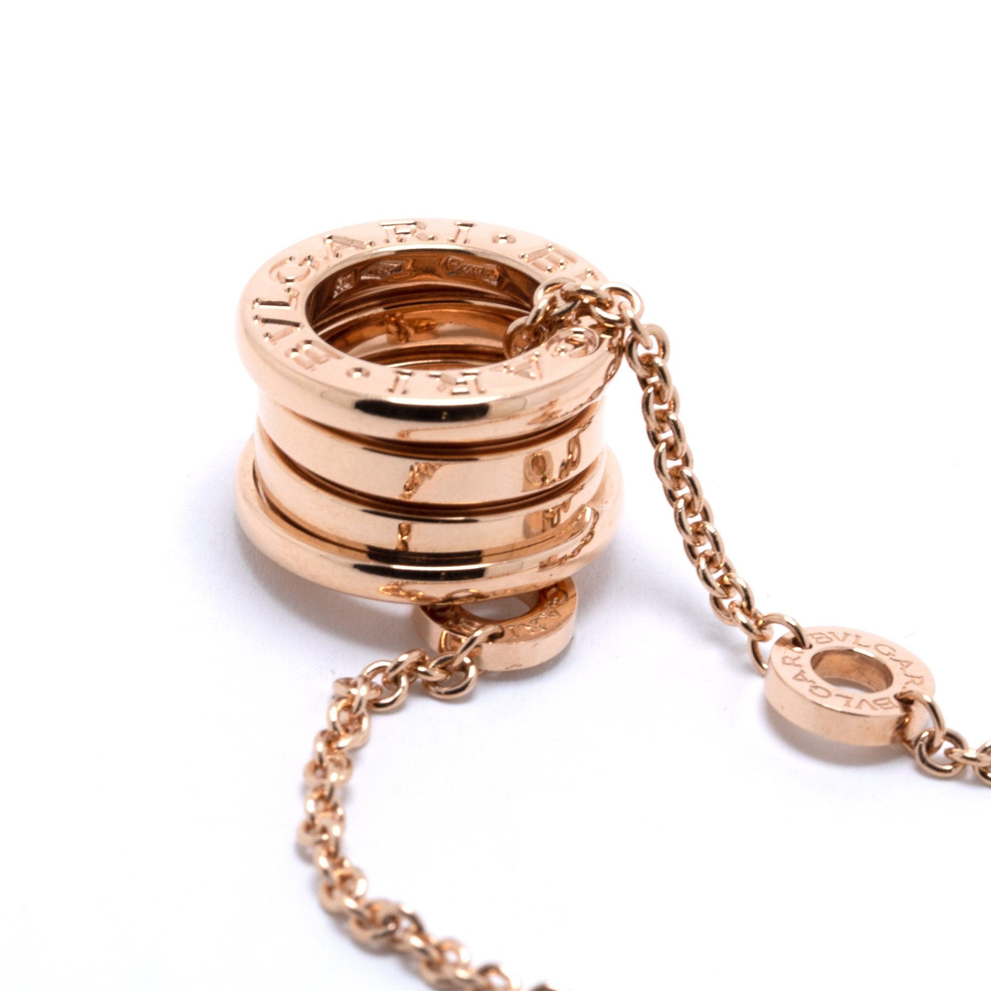 Bulgari Rose Gold B.Zero1 Pendant Necklace