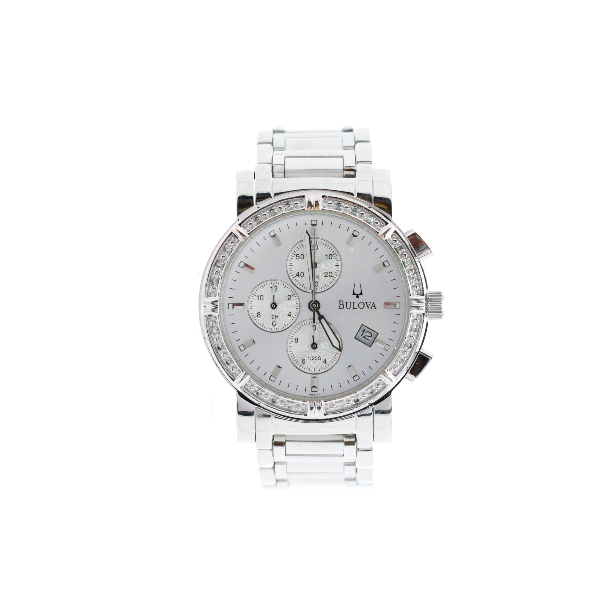 Bulova Diamond Chronograph 39 mm Quartz Watch