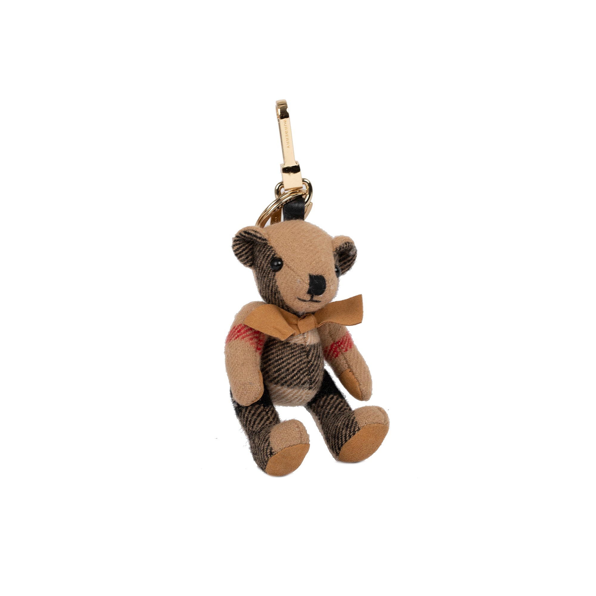 Burberry Cashmere Thomas Check Bear Bag Charm w/ Box