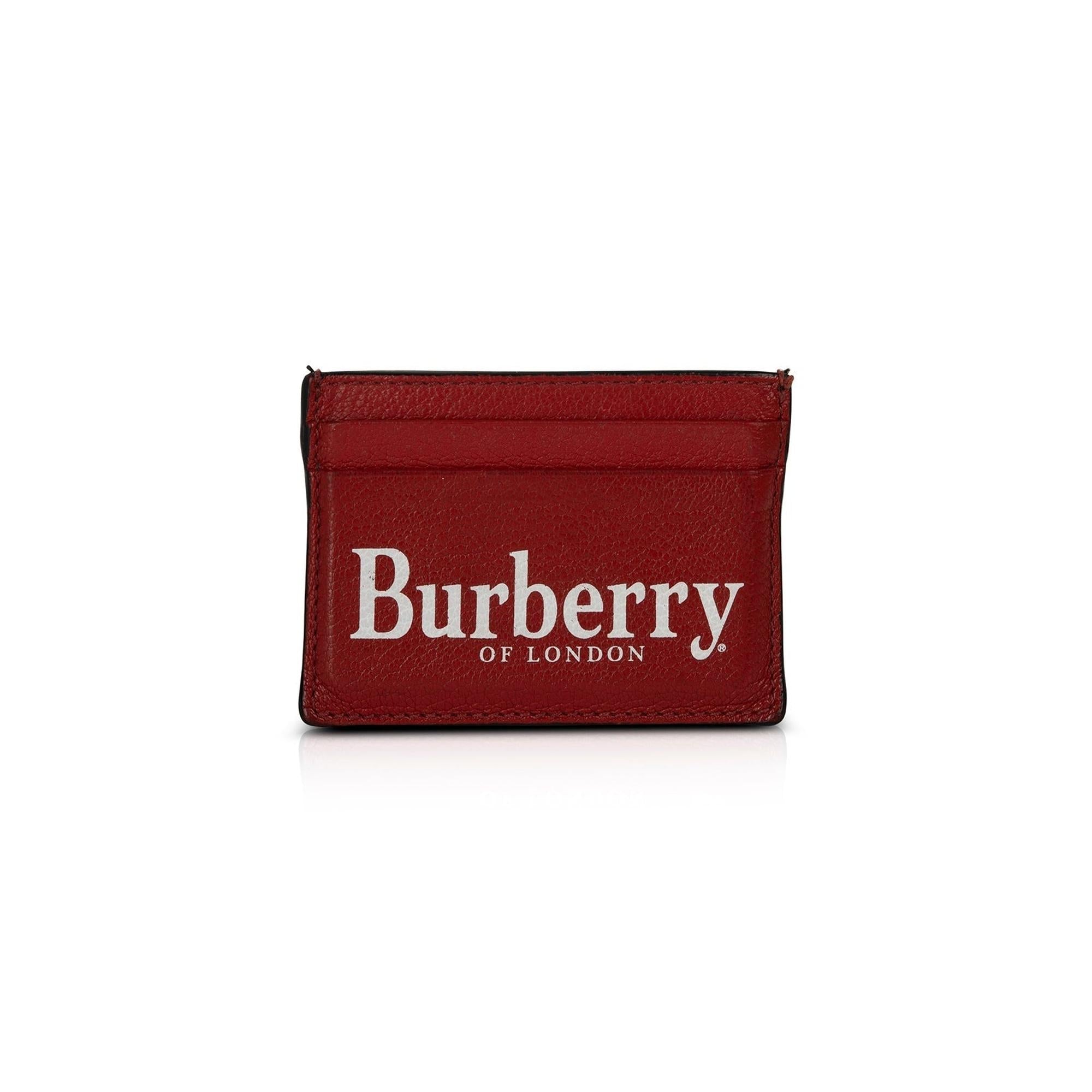 Burberry Crest Print Leather Card Case