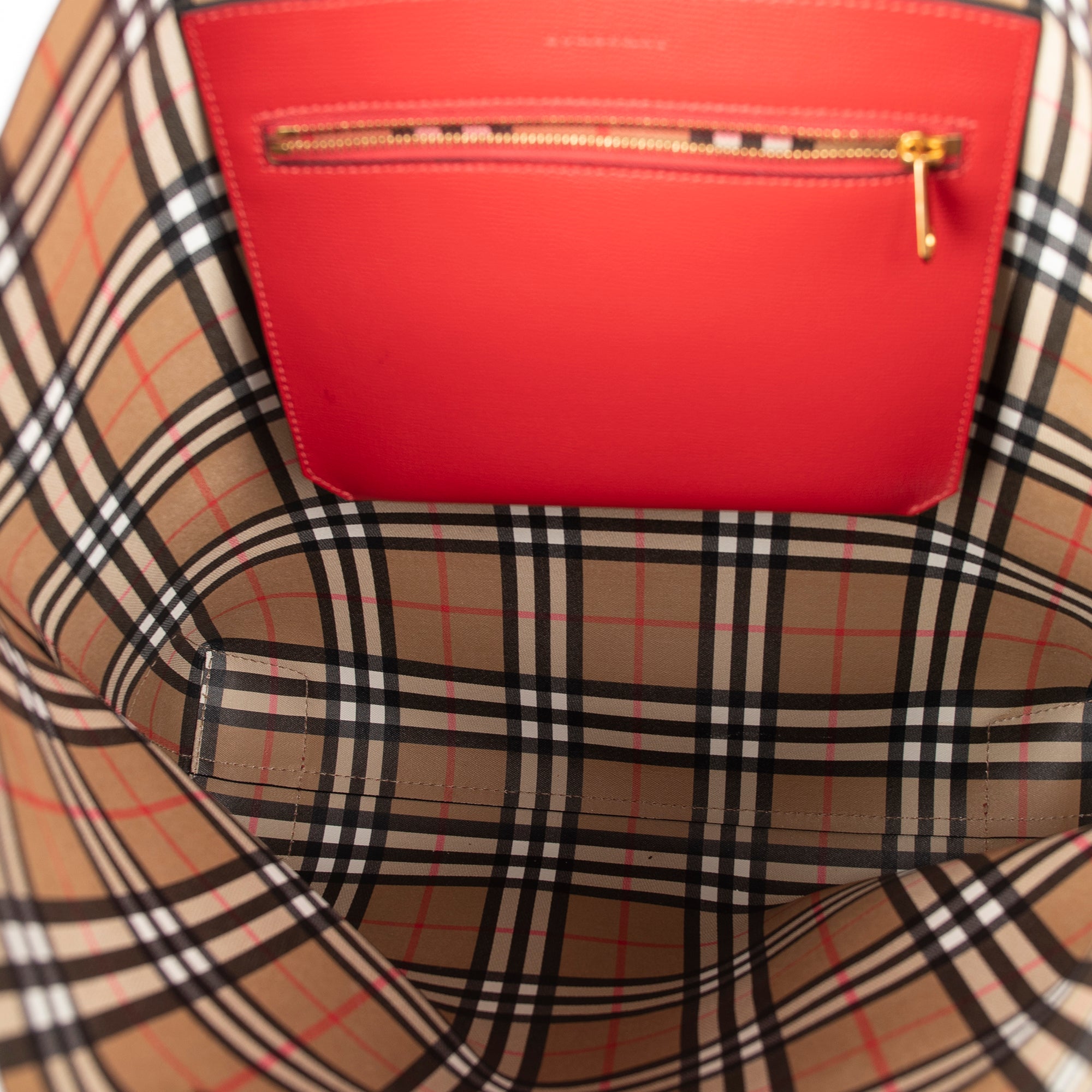 Burberry Embossed Crest Leather Large Tote