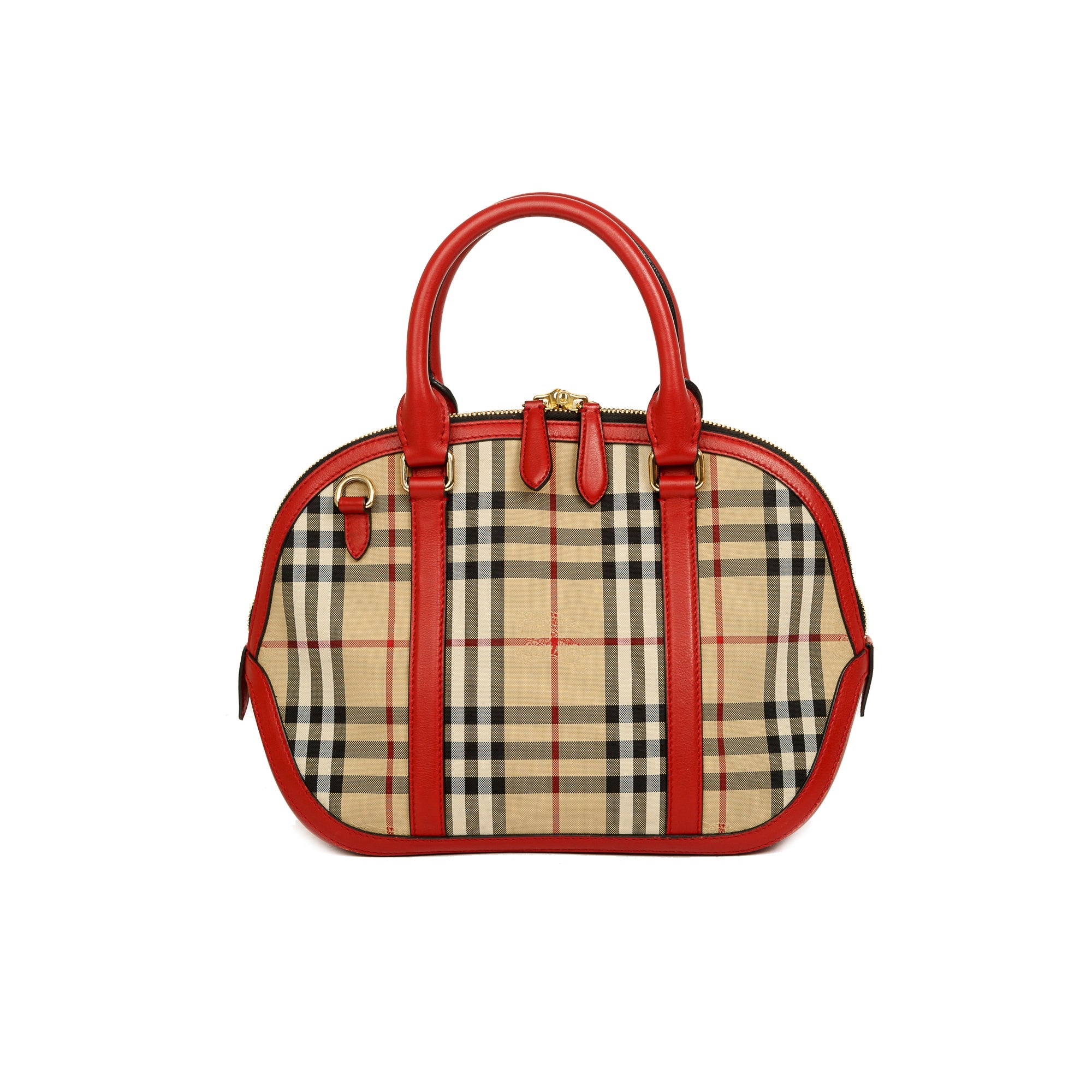 Burberry Horseferry Check Small Orchard Bowling Bag w/ Strap