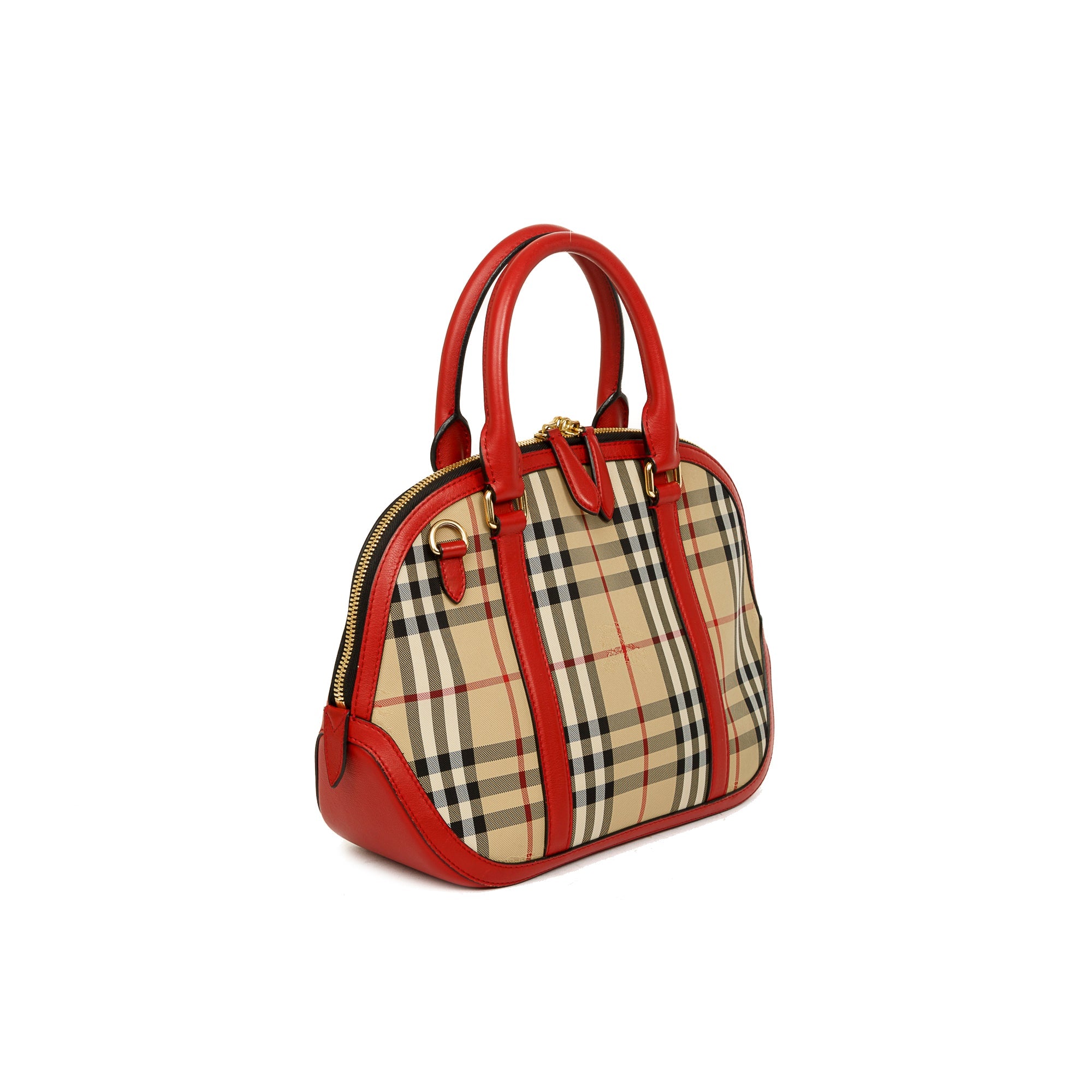 Burberry Horseferry Check Small Orchard Bowling Bag w/ Strap