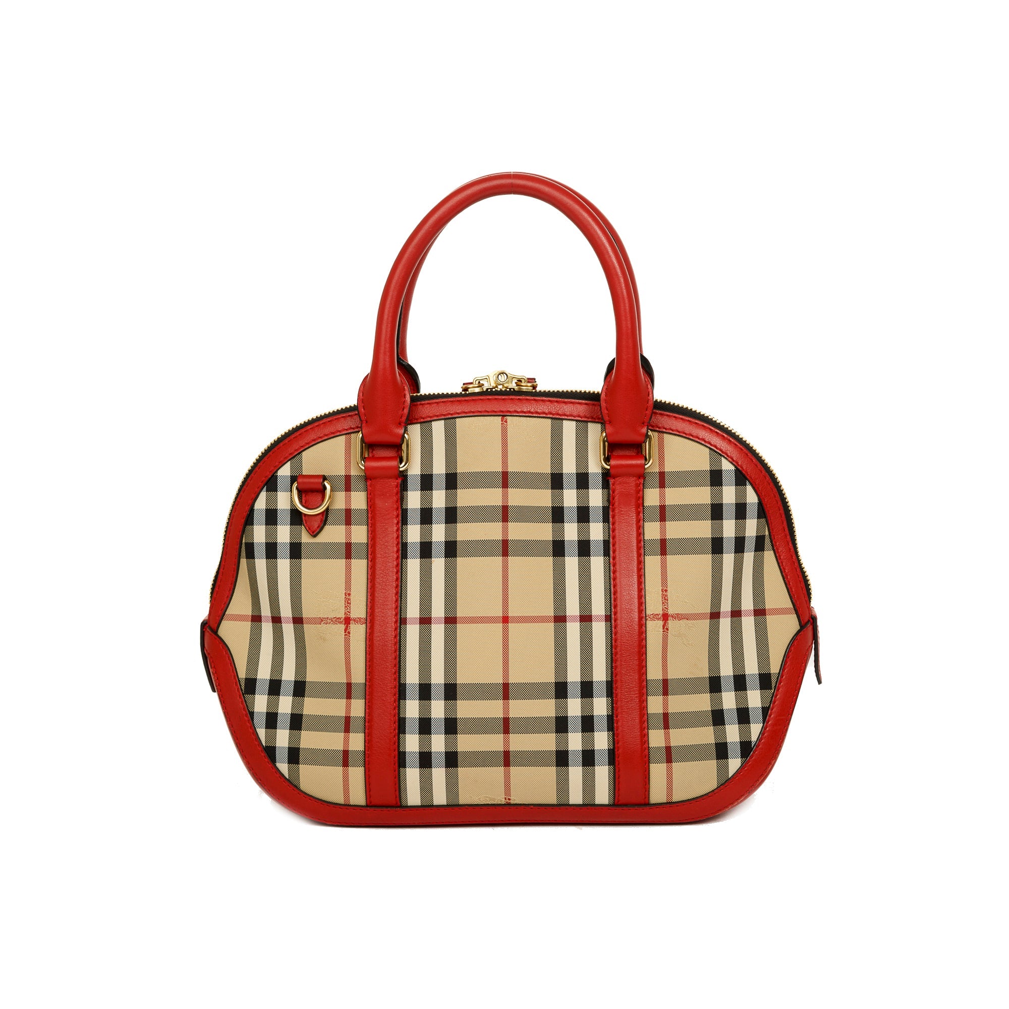 Burberry Horseferry Check Small Orchard Bowling Bag w/ Strap