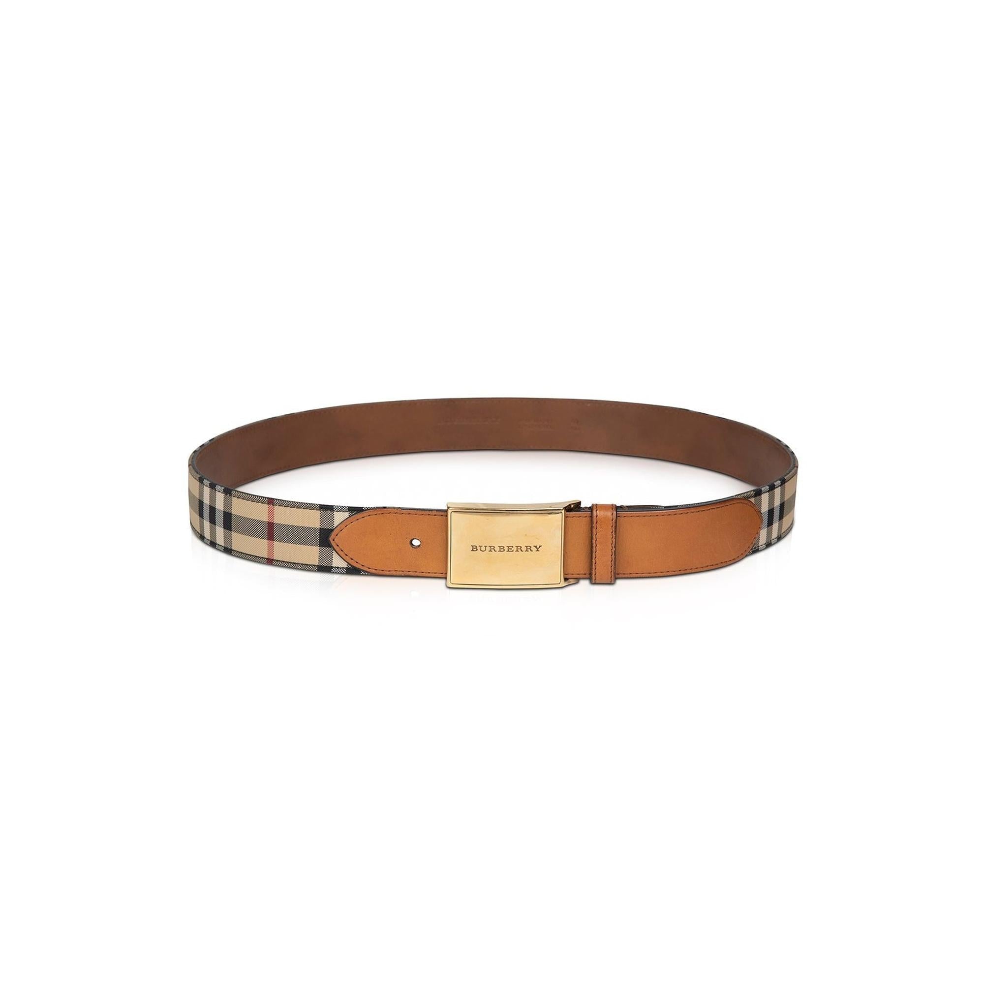 Burberry Horseferry Check and Leather Belt