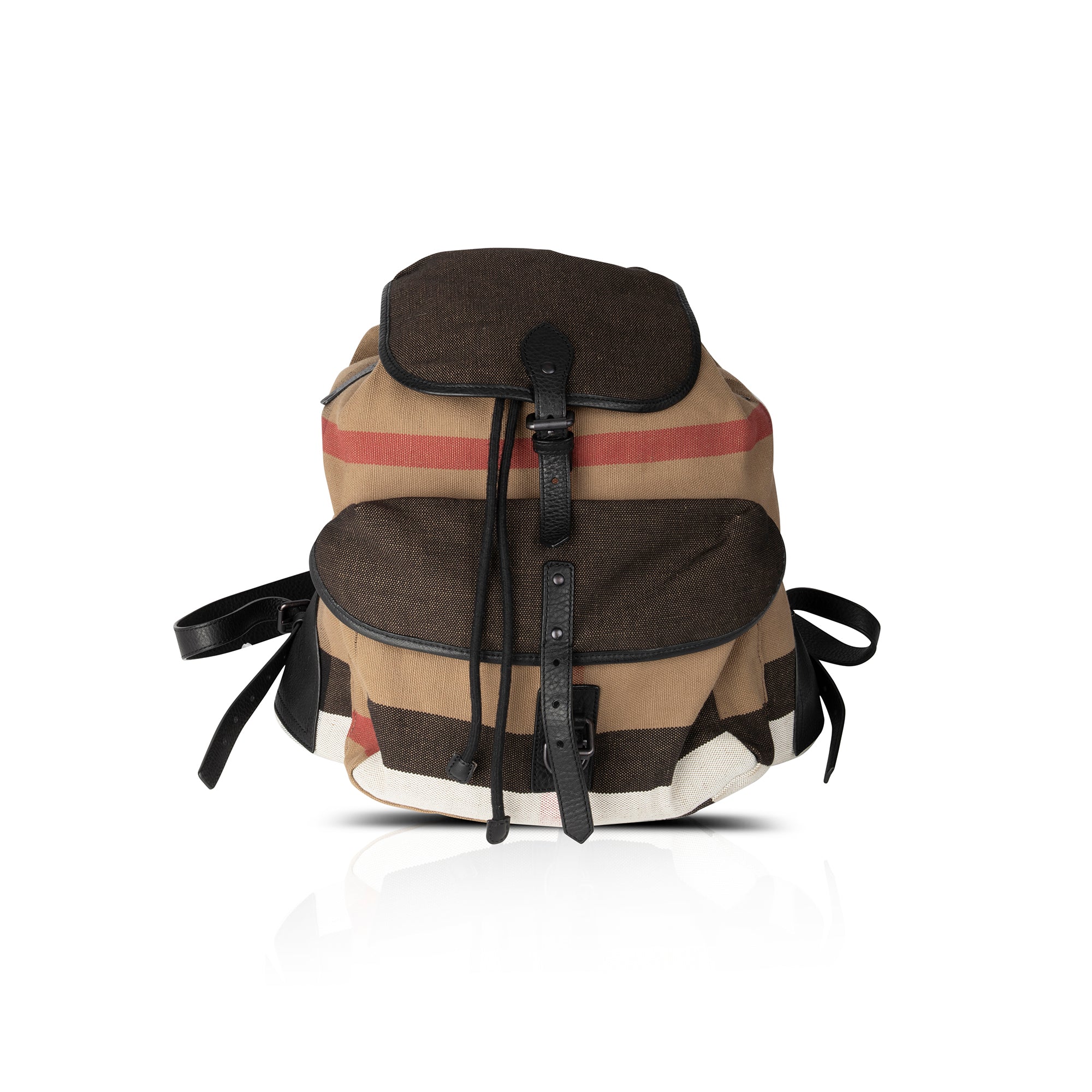 burberry canvas check and leather backpack Burberry House Check Korbin Canvas Backpack – OLIVER'S
