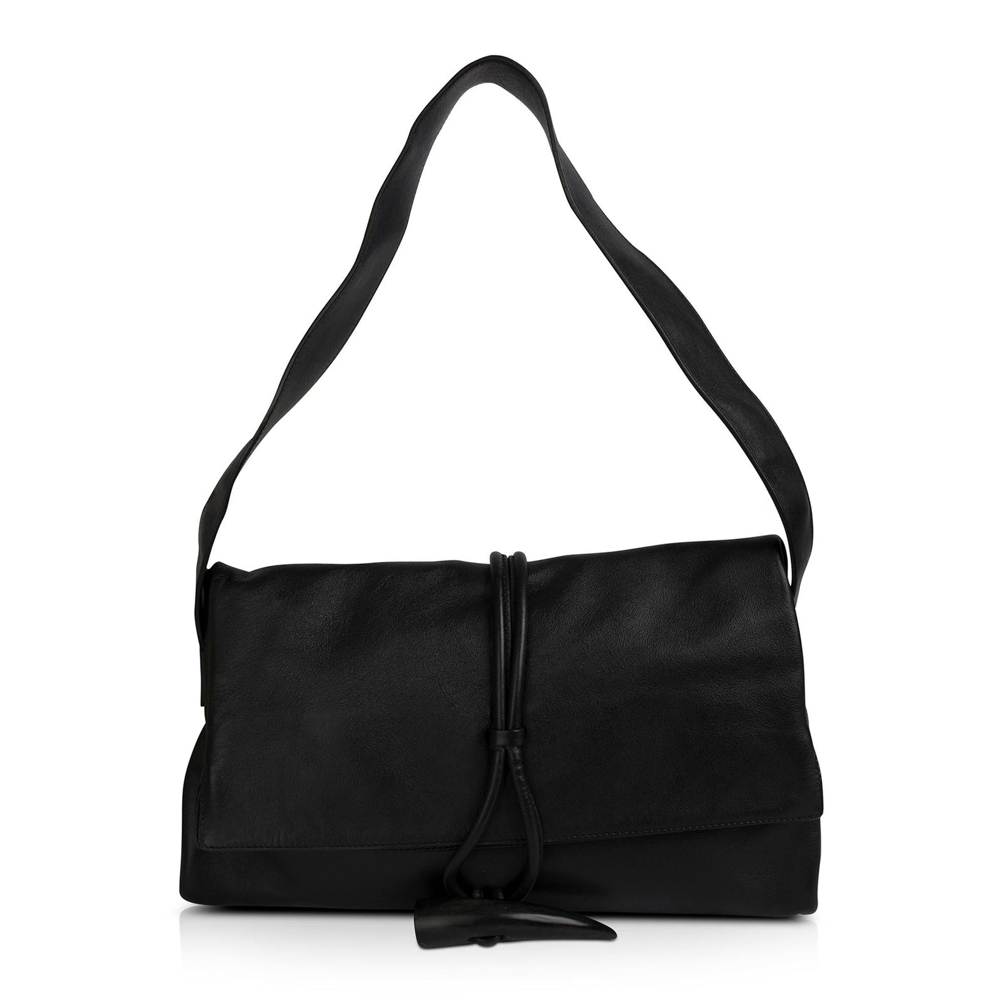 Burberry Leather Horn Toggle Shoulder Bag